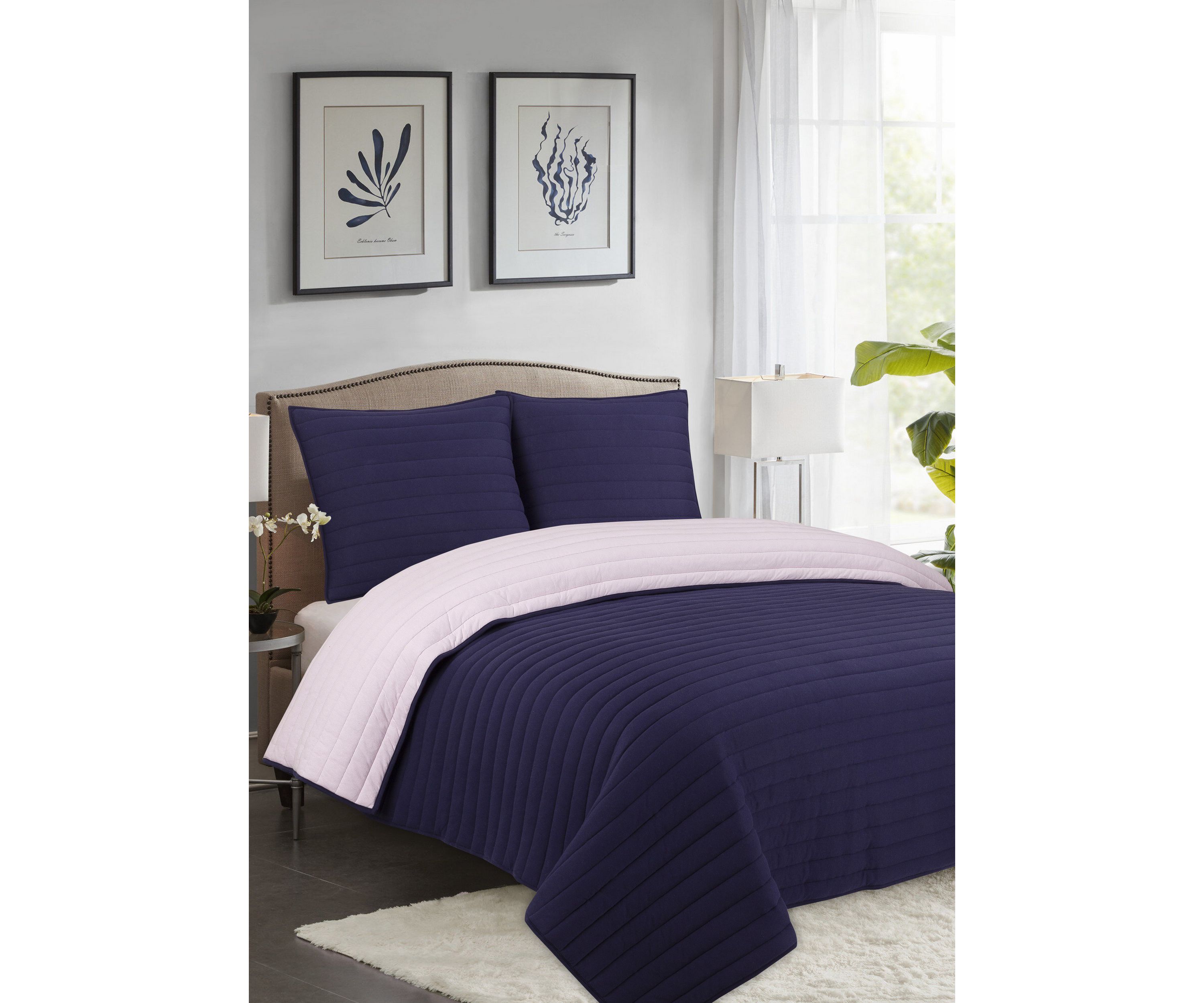 Soft Surround College Collection Jersey Solid Reversible Quilt Set