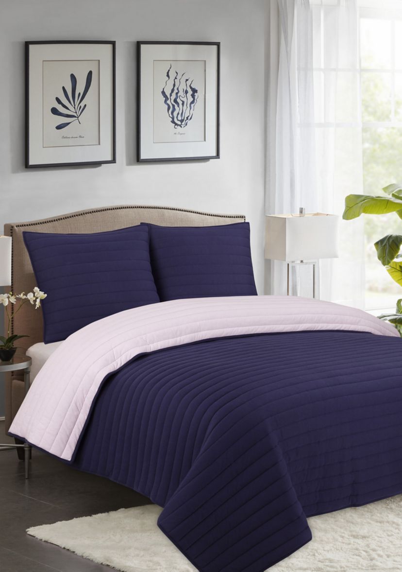 Soft Surround College Collection Jersey Solid Reversible Quilt Set