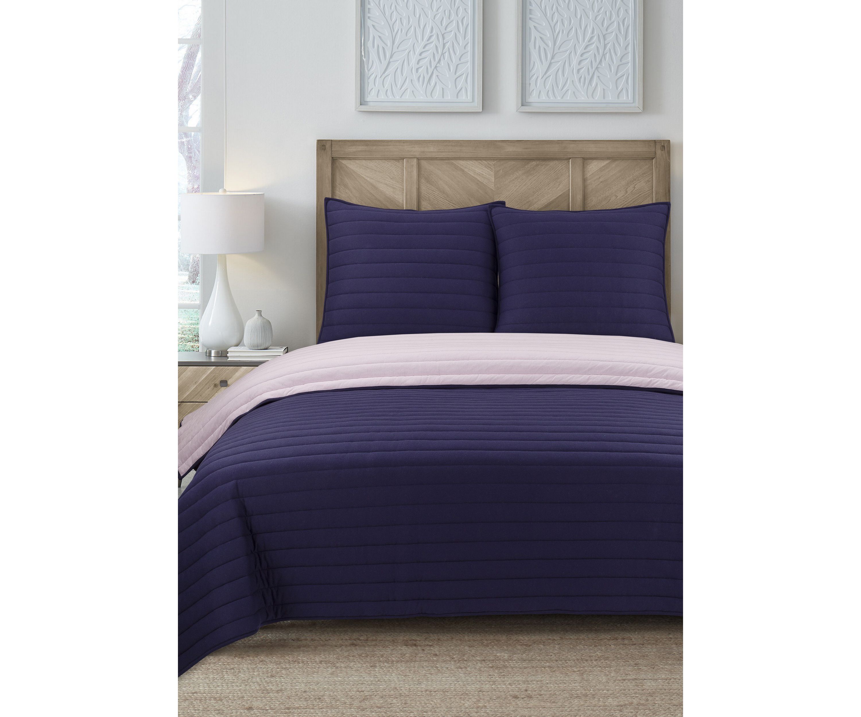 Soft Surround College Collection Jersey Solid Reversible Quilt Set