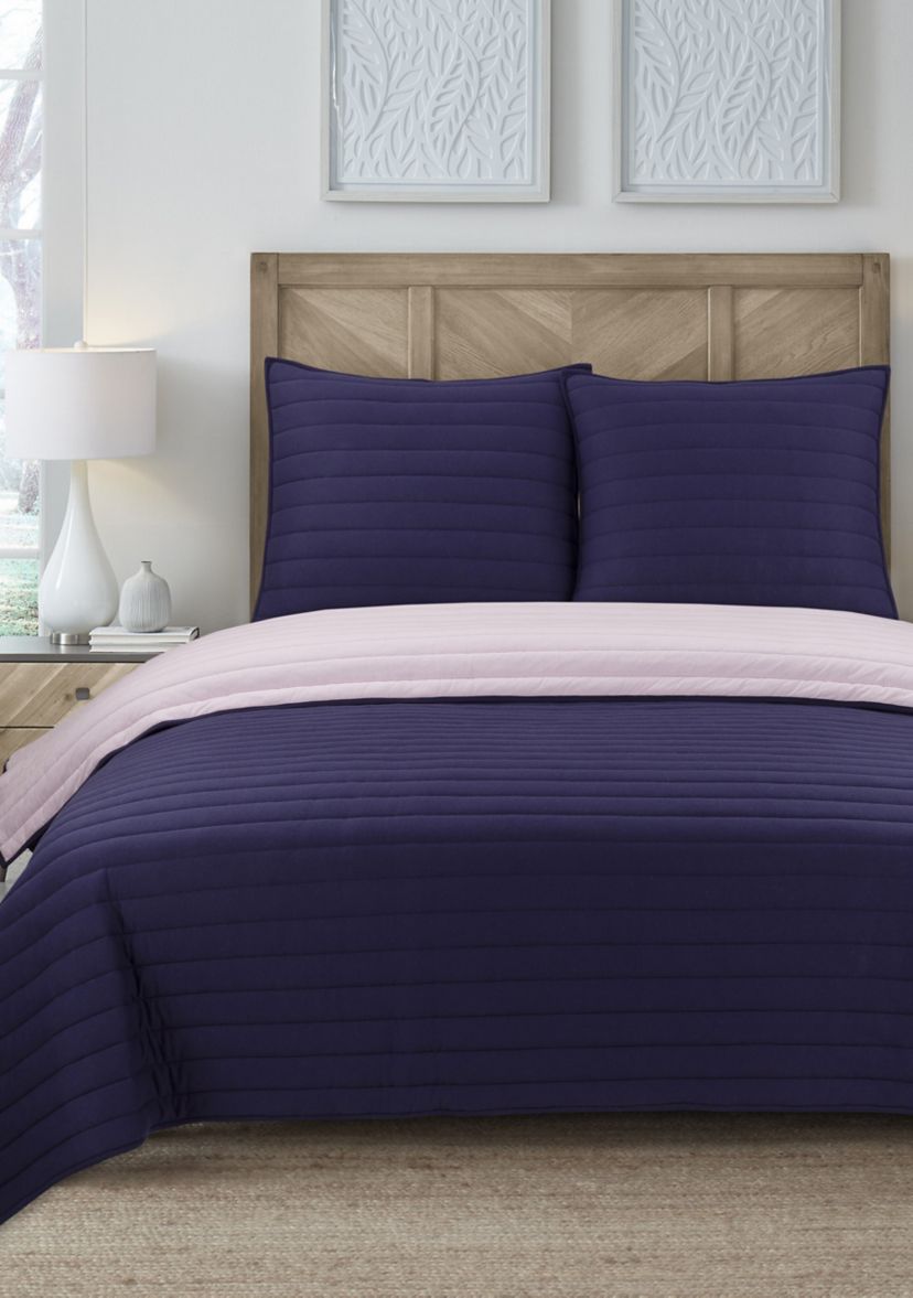 Soft Surround College Collection Jersey Solid Reversible Quilt Set