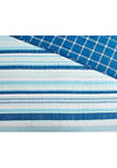 Newport Stripe Cotton Reversible Quilt Set