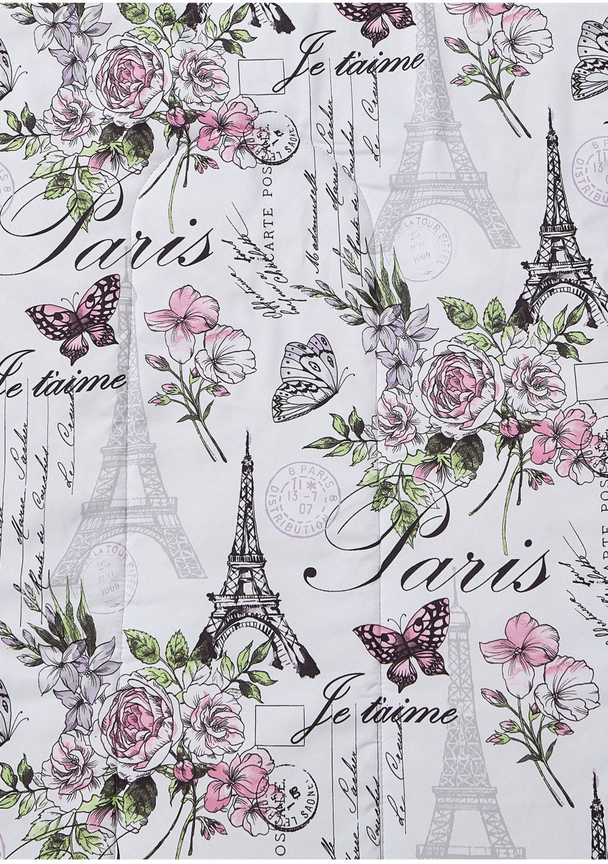 Paris Floral Lilac Ultra Soft Microfiber Reversible Comforter Set