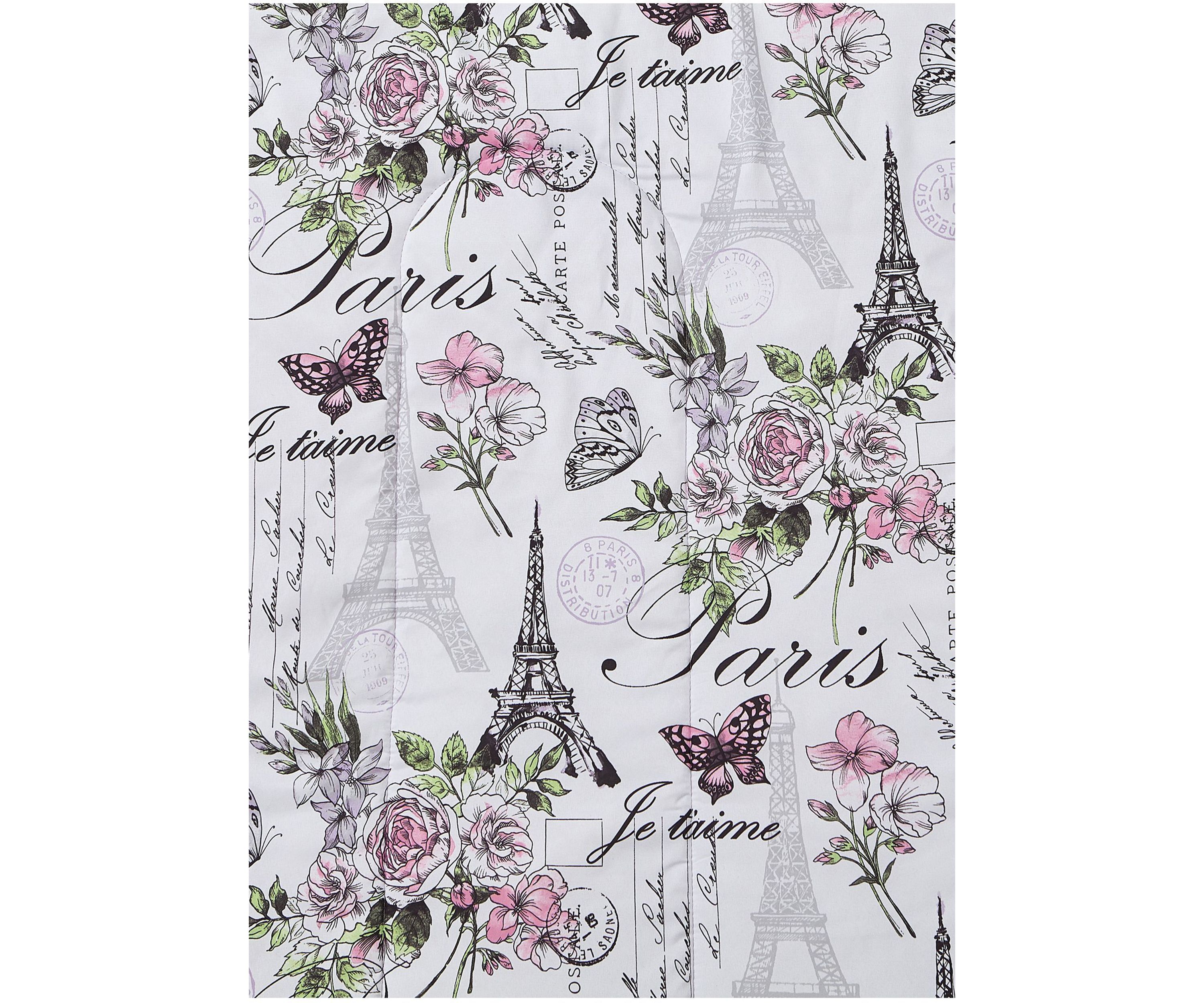 Paris Floral Lilac Ultra Soft Microfiber Reversible Comforter Set