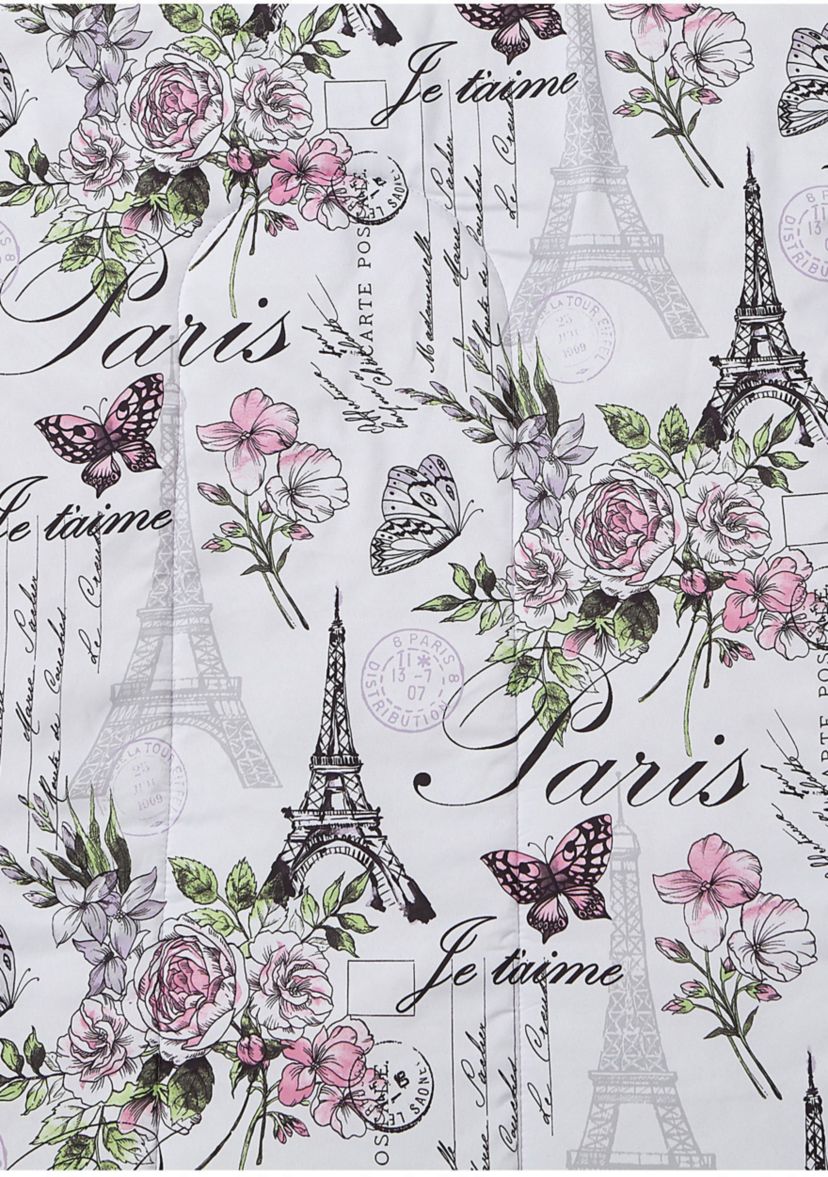 Paris Floral Lilac Ultra Soft Microfiber Reversible Comforter Set