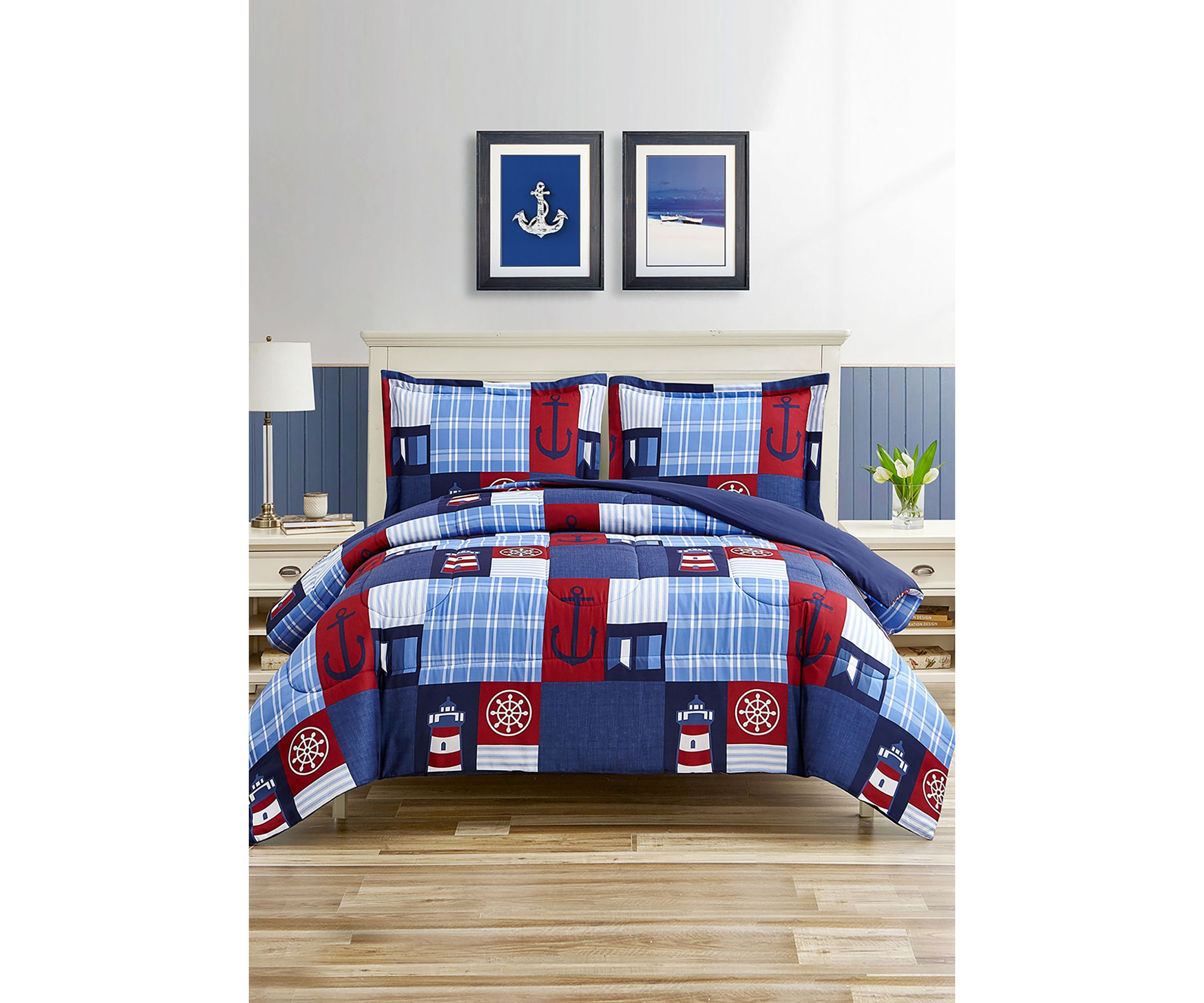 Nautical Patch Blue Ultra Soft Microfiber Comforter Set