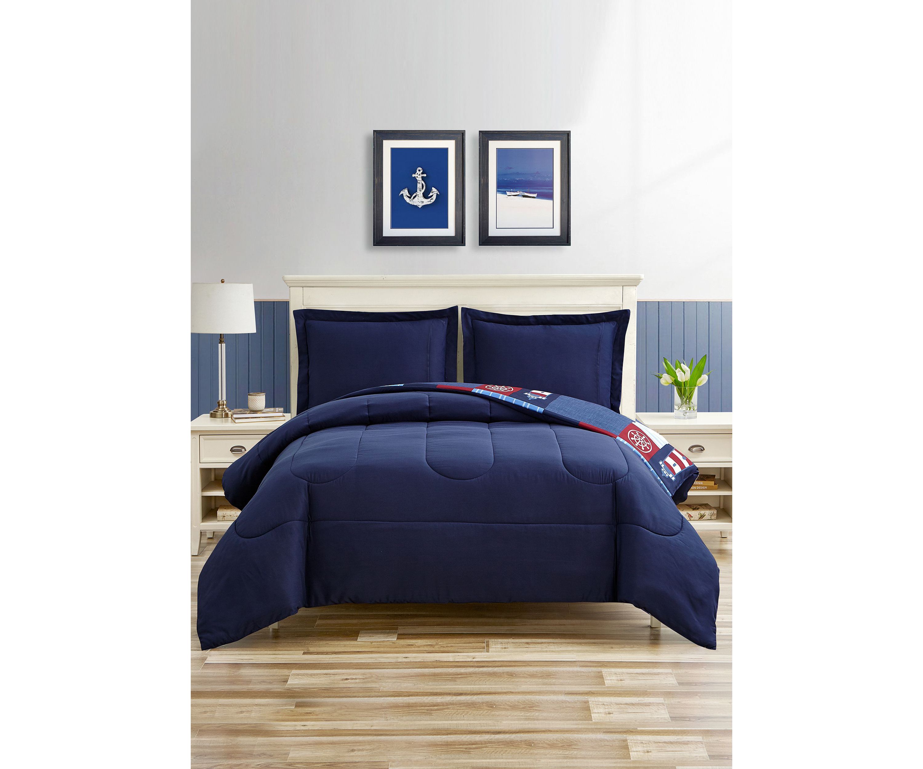 Nautical Patch Blue Ultra Soft Microfiber Comforter Set