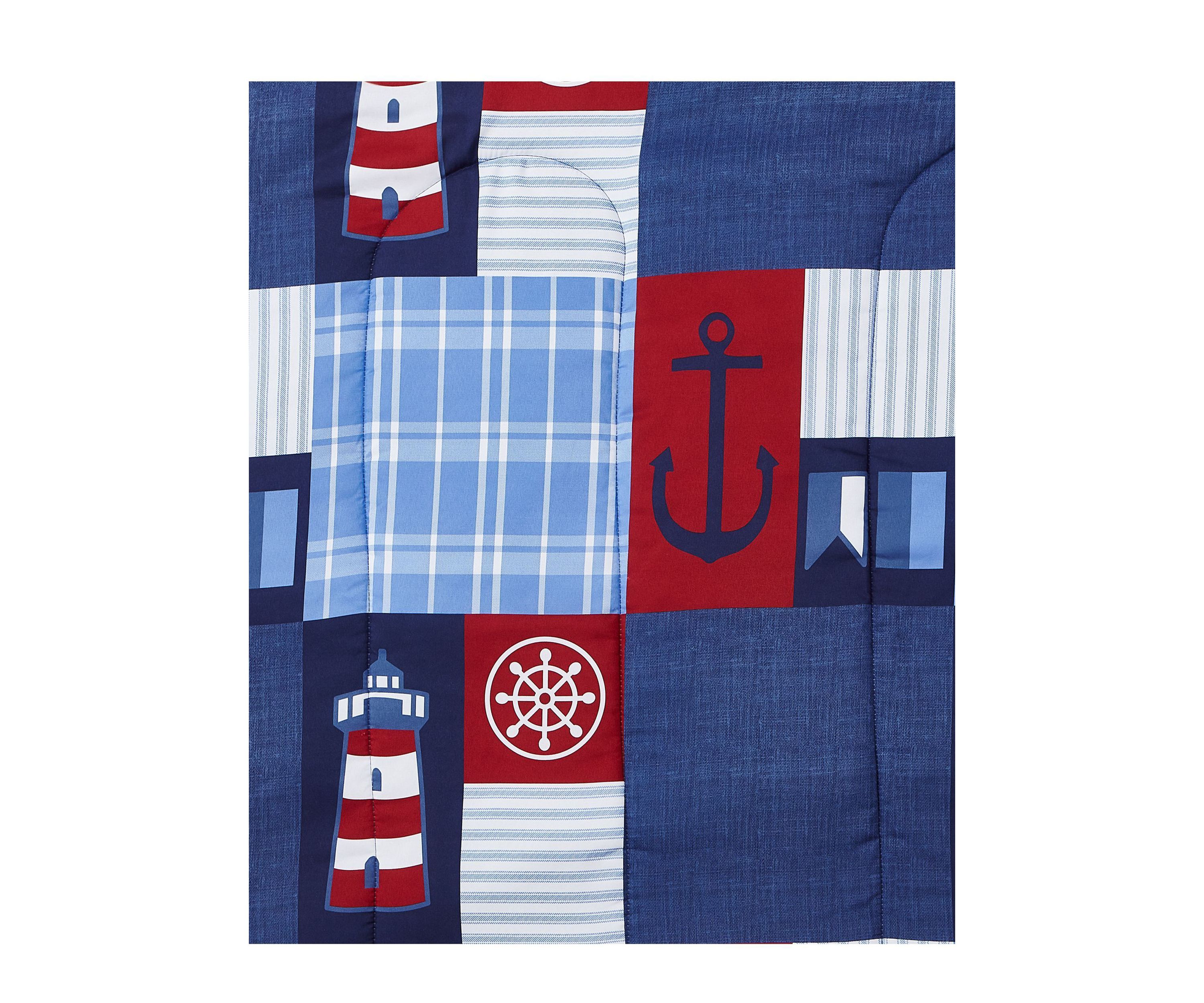 Nautical Patch Blue Ultra Soft Microfiber Comforter Set