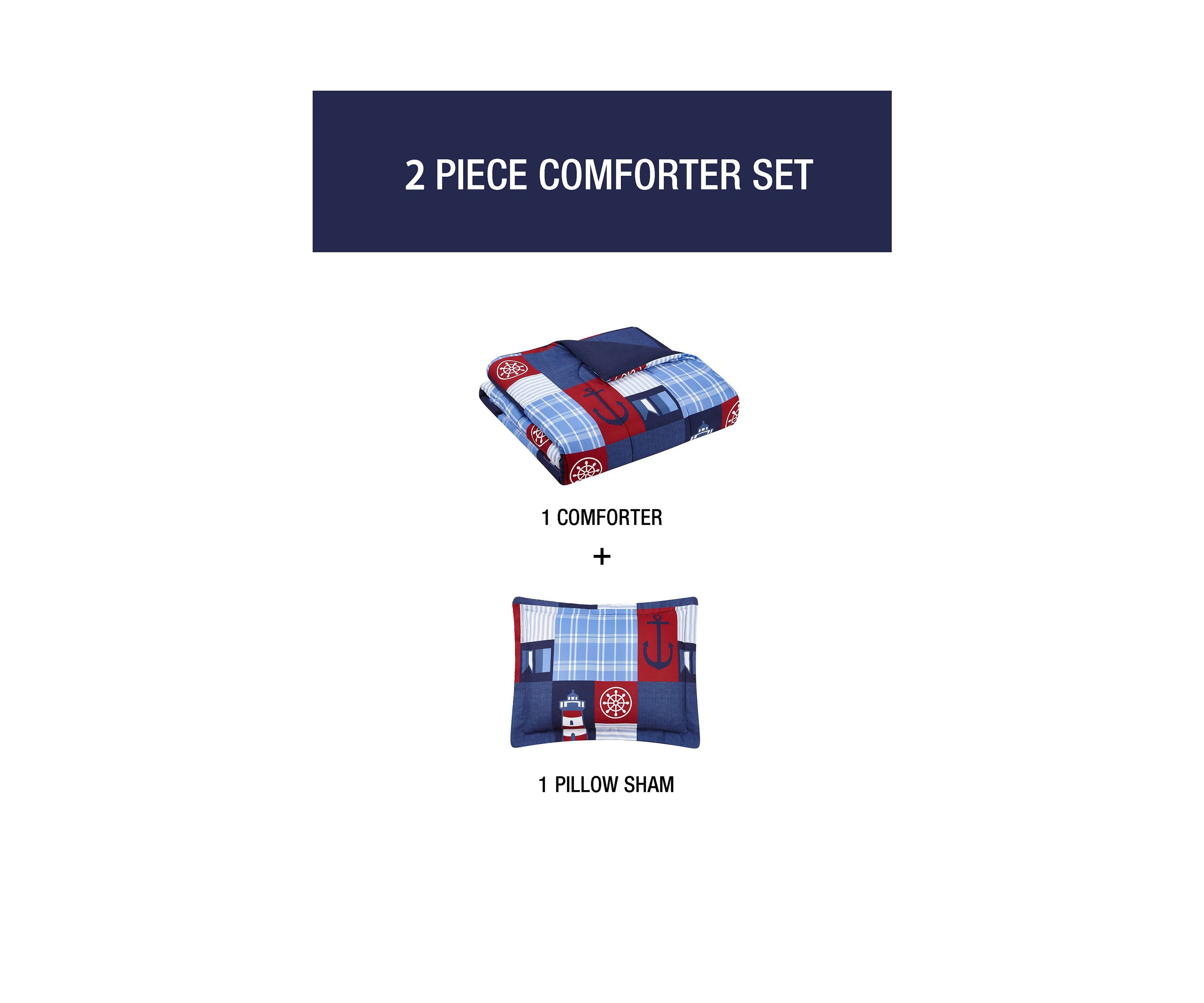 Nautical Patch Blue Ultra Soft Microfiber Comforter Set