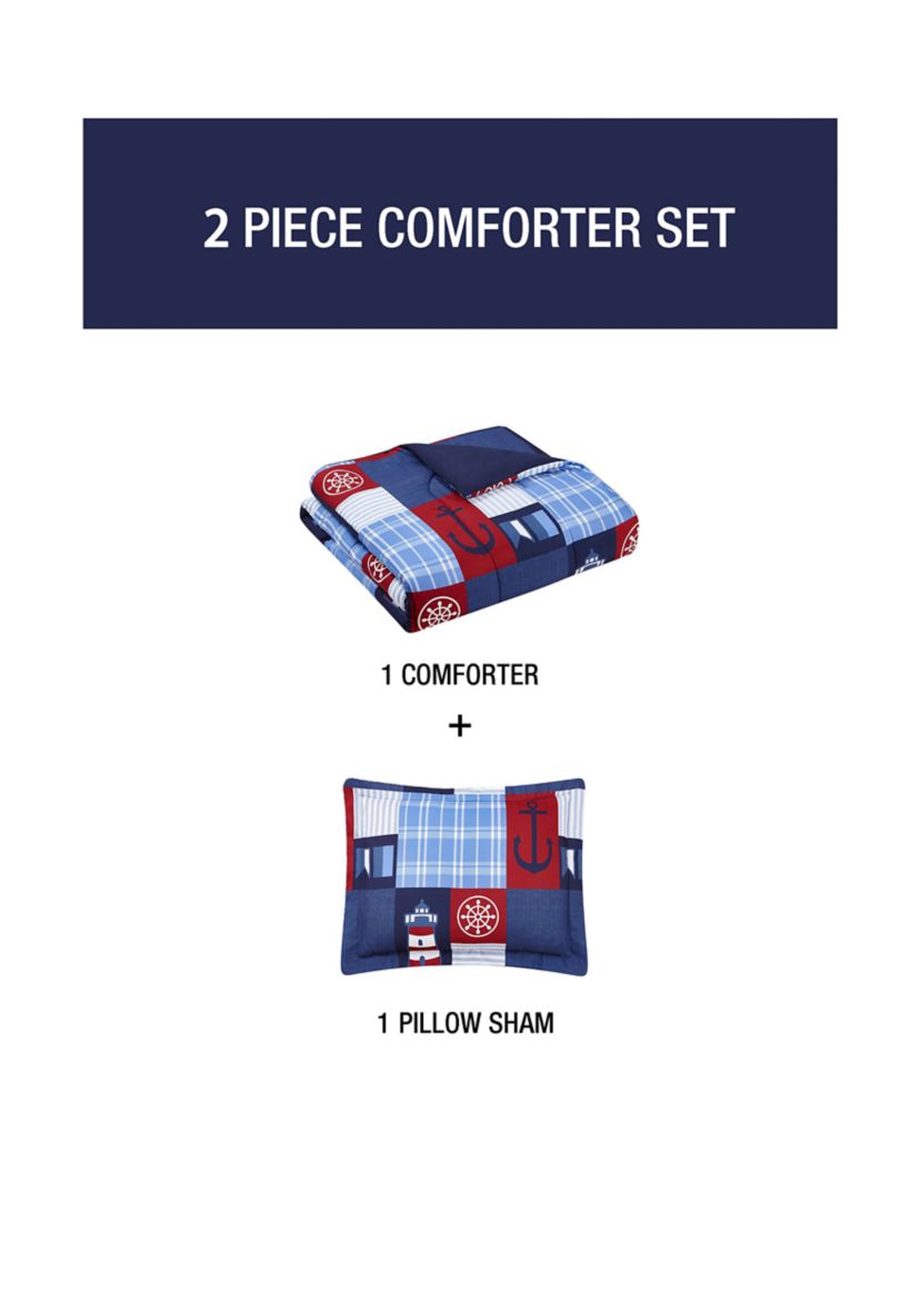 Nautical Patch Blue Ultra Soft Microfiber Comforter Set