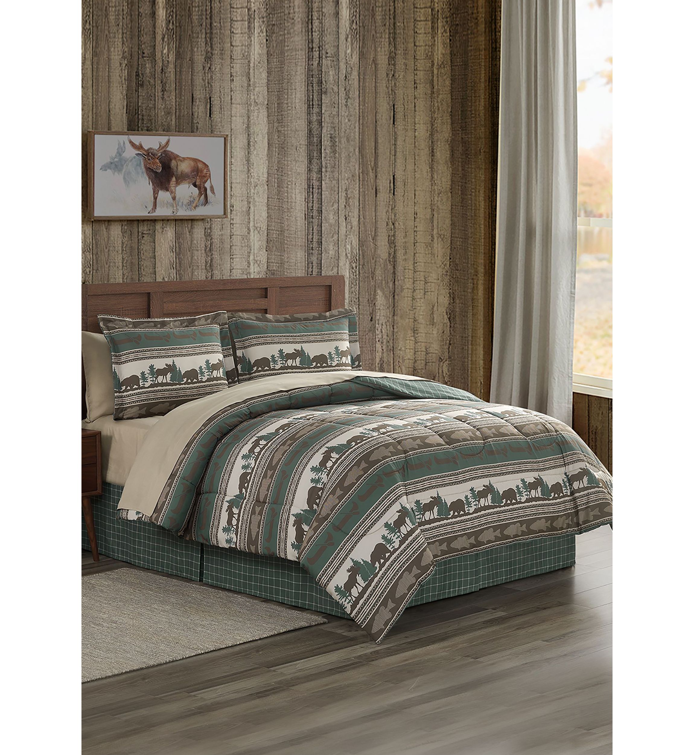Mountainside Tan Ultra Soft Microfiber Reversible Comforter Set