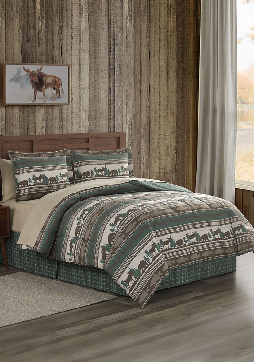 Mountainside Tan Ultra Soft Microfiber Reversible Comforter Set