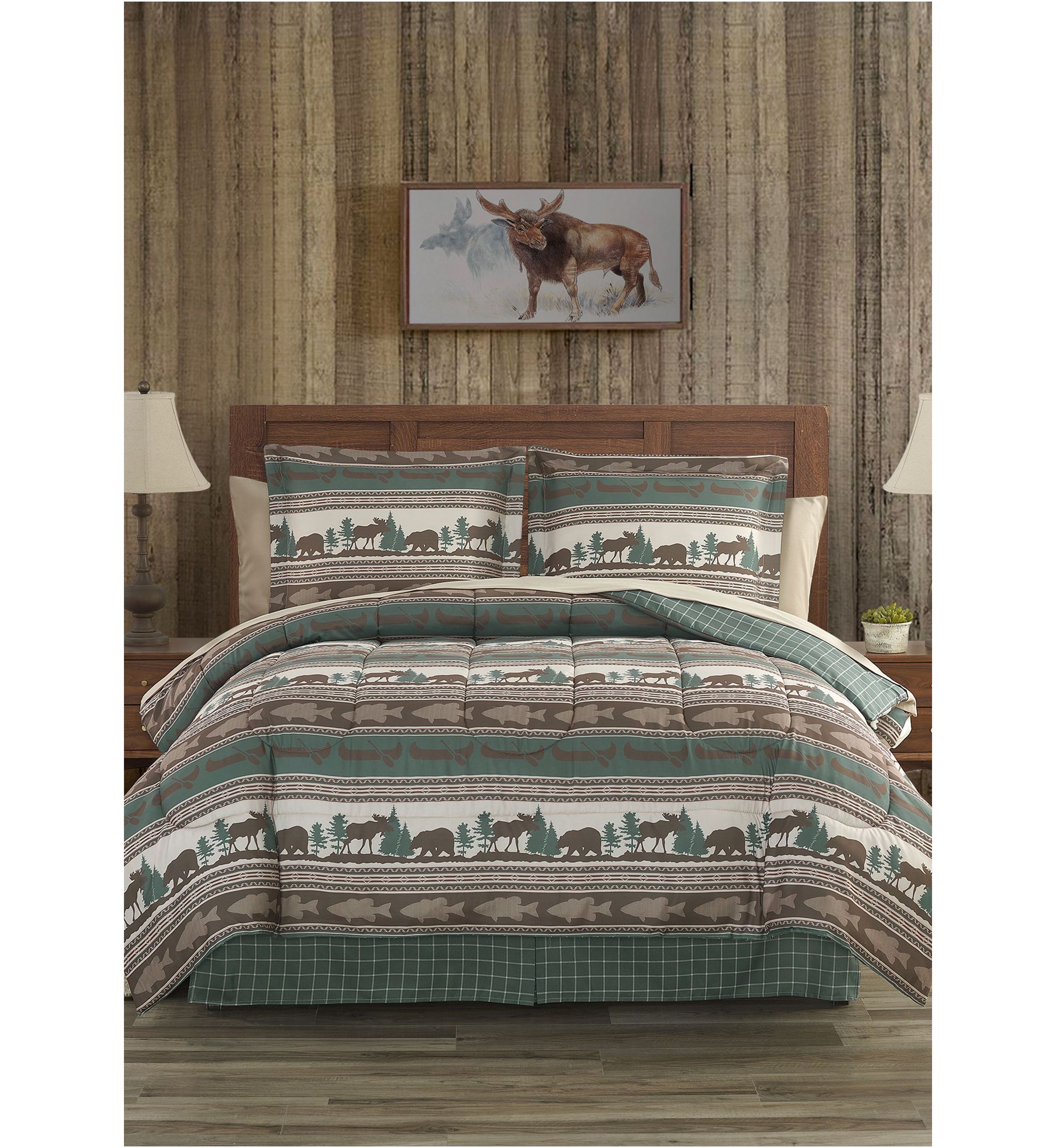 Mountainside Tan Ultra Soft Microfiber Reversible Comforter Set