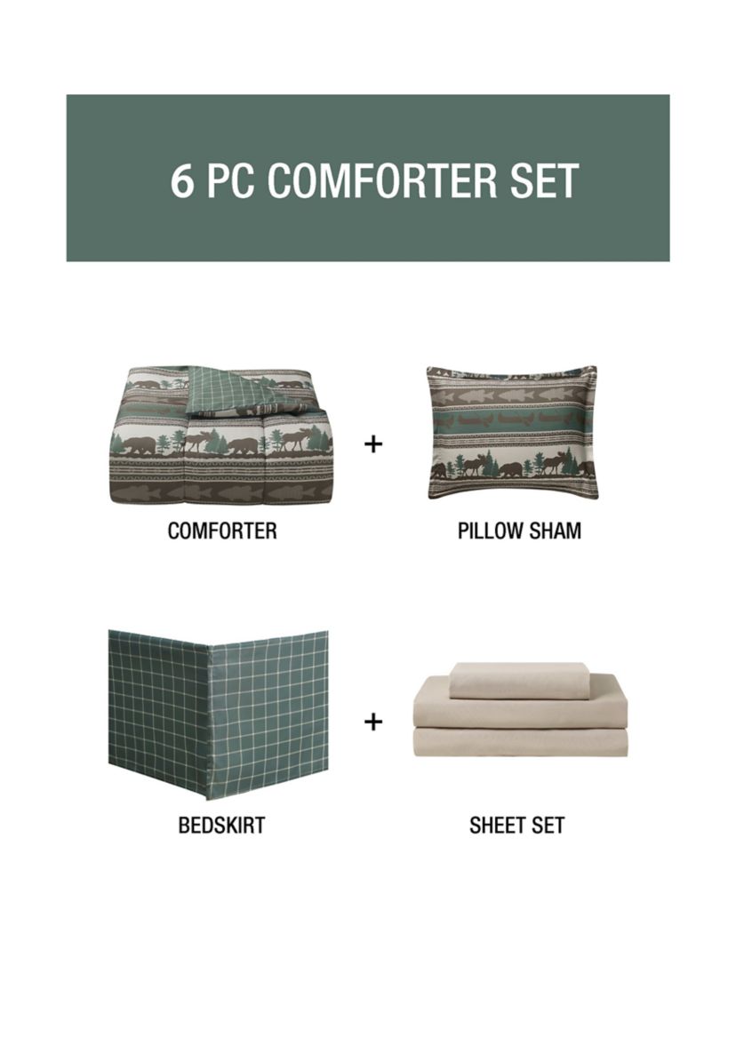 Mountainside Tan Ultra Soft Microfiber Reversible Comforter Set