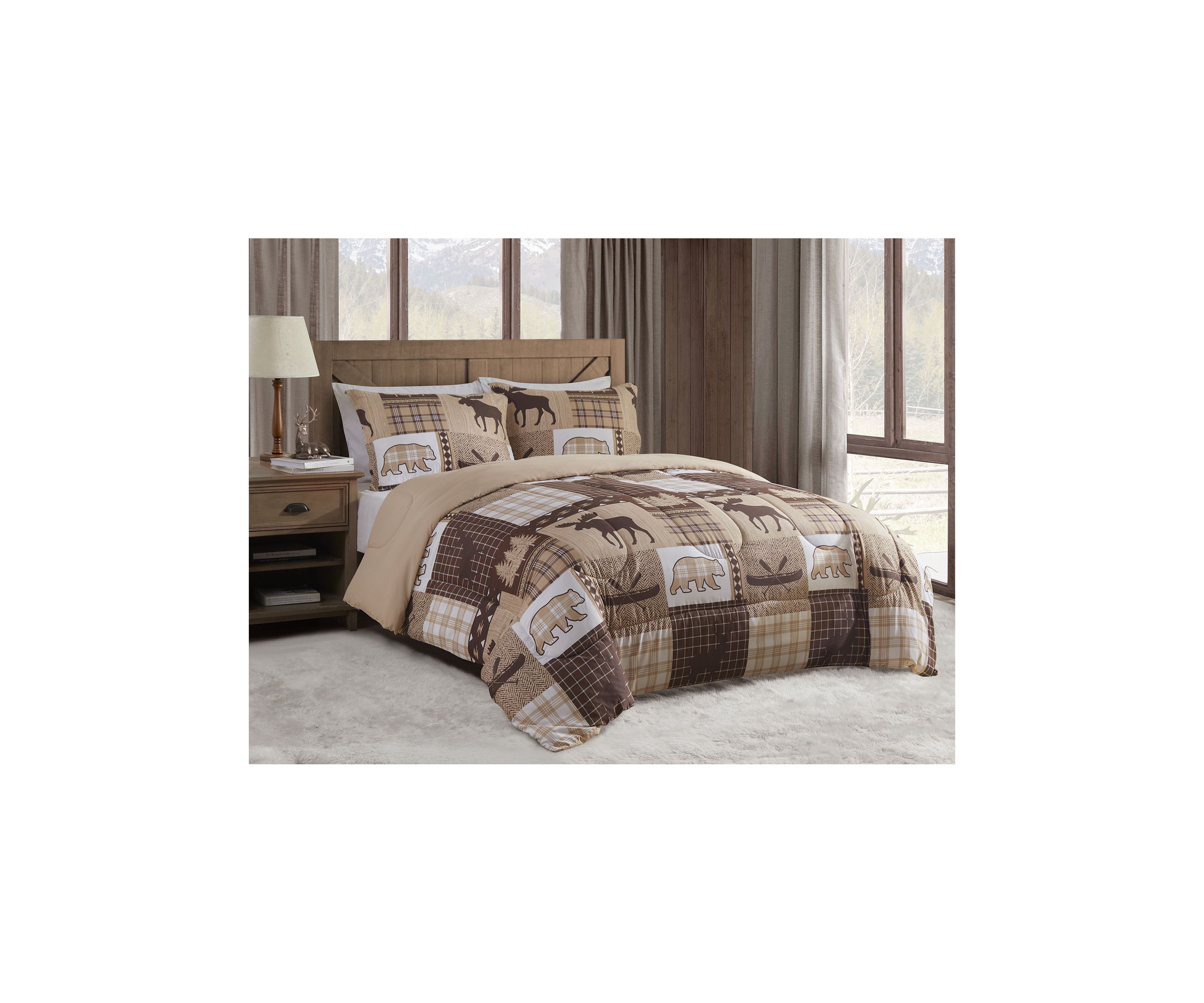 Canyon Trail Brown Microfiber Comforter Set