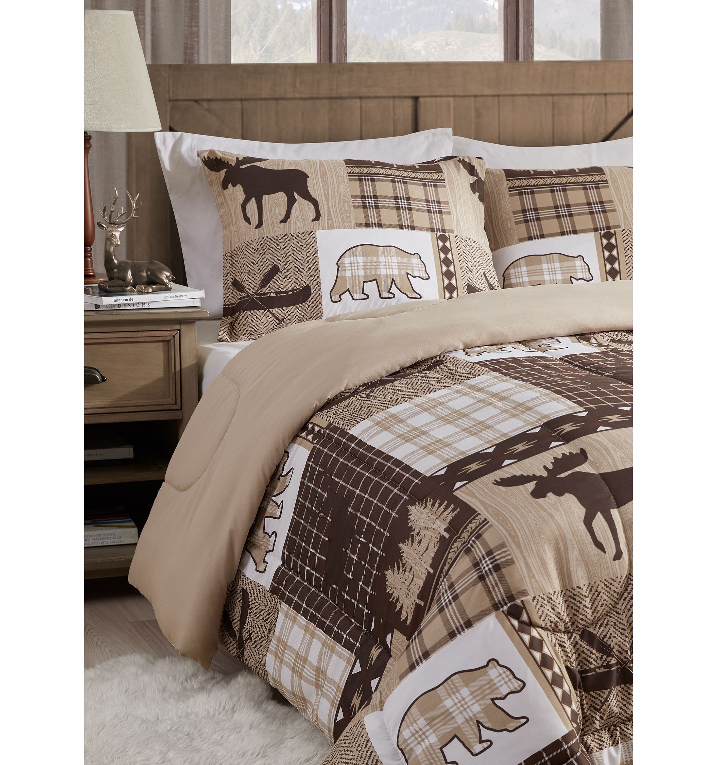Canyon Trail Brown Microfiber Comforter Set