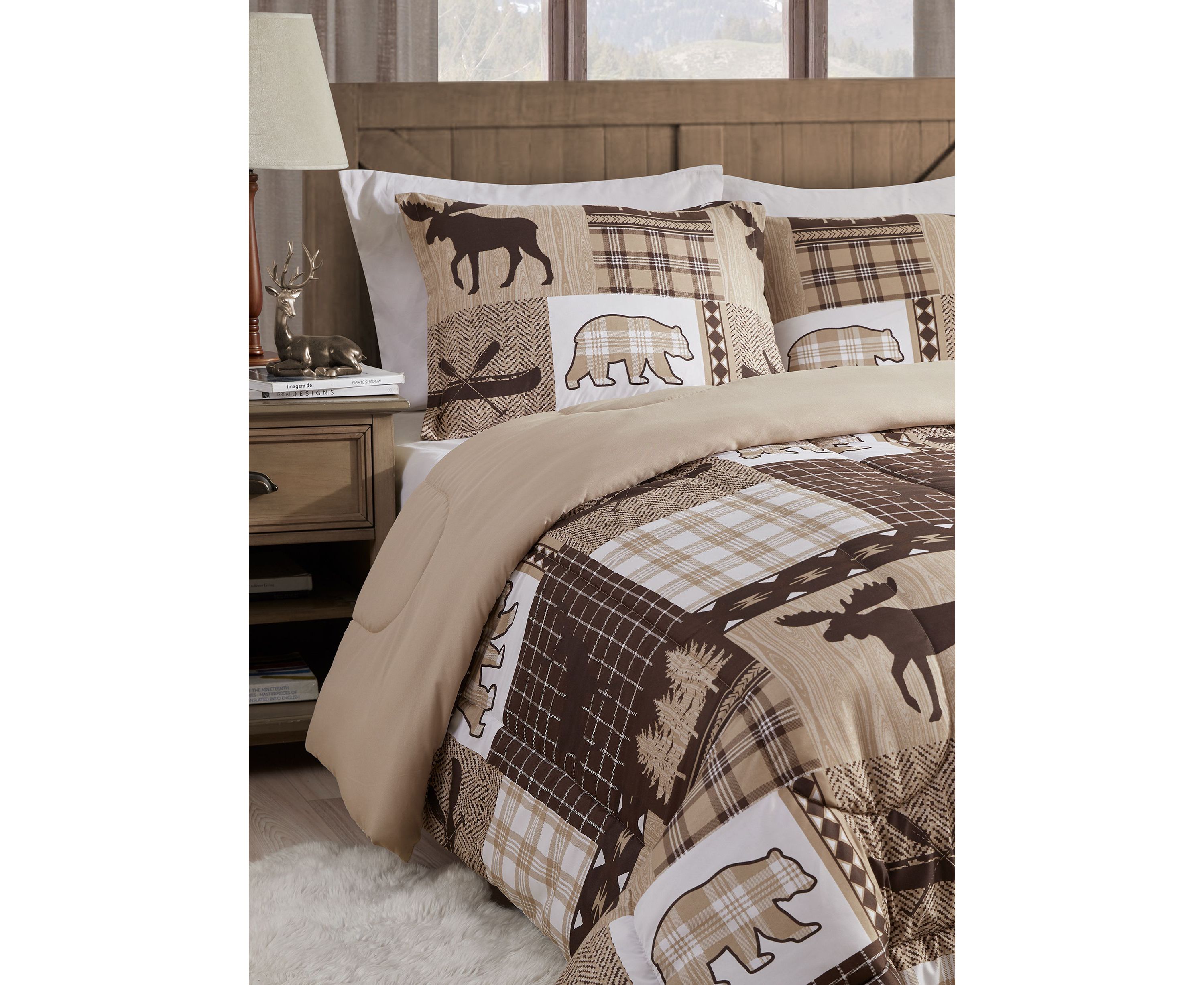 Canyon Trail Brown Microfiber Comforter Set