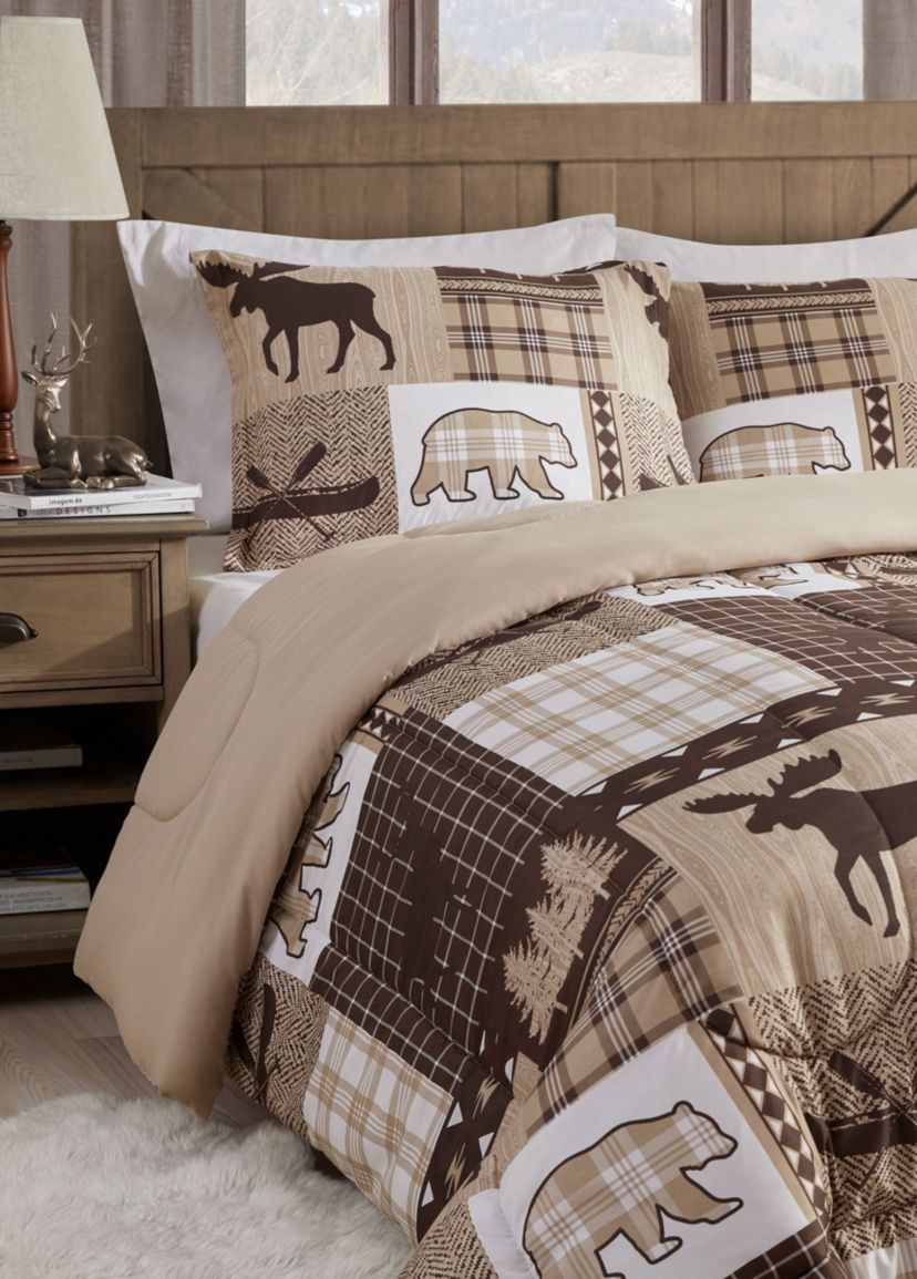 Canyon Trail Brown Microfiber Comforter Set