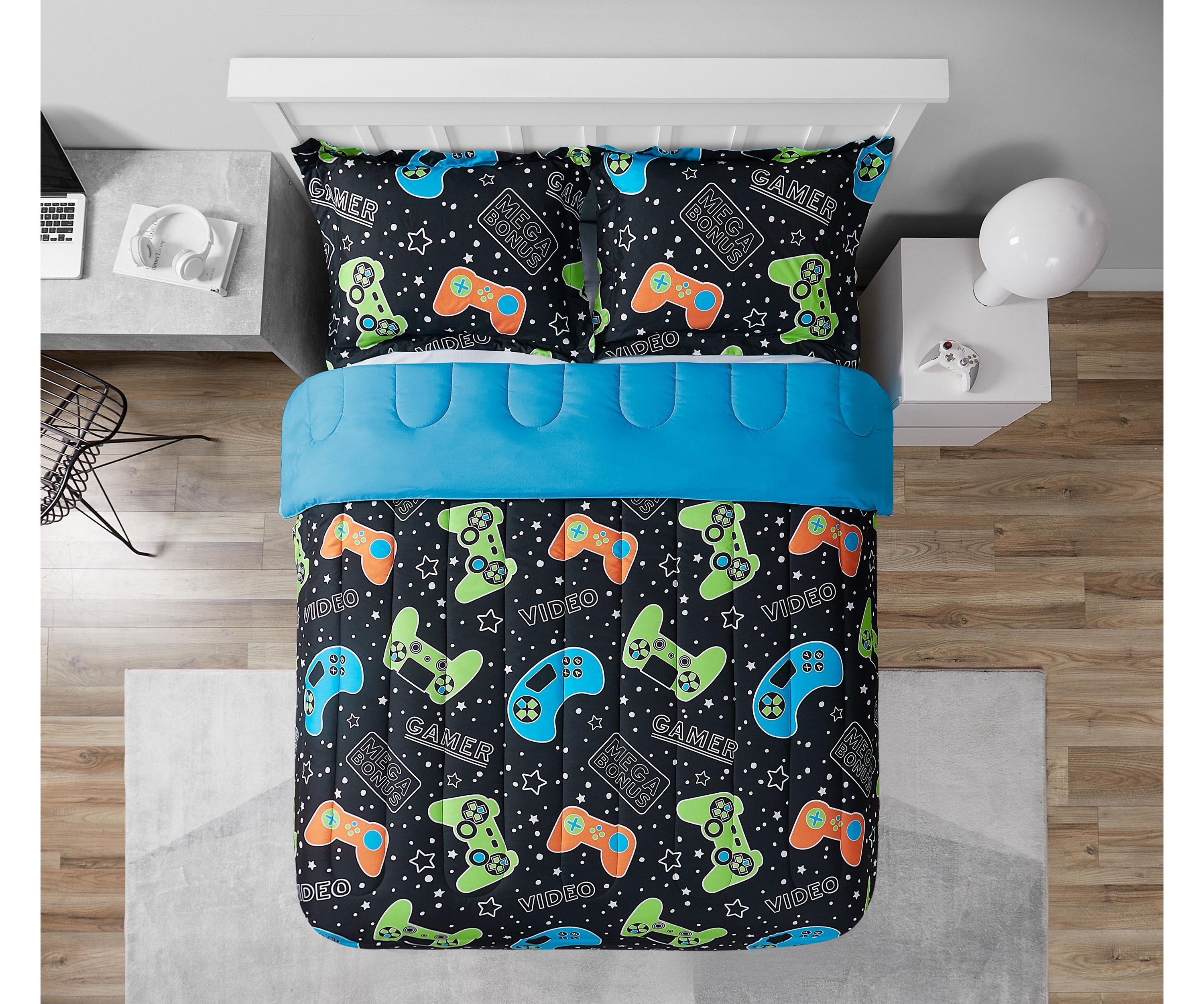 Video Gamer Set Black 2-3 Piece Ultra Soft Microfiber Comforter Set