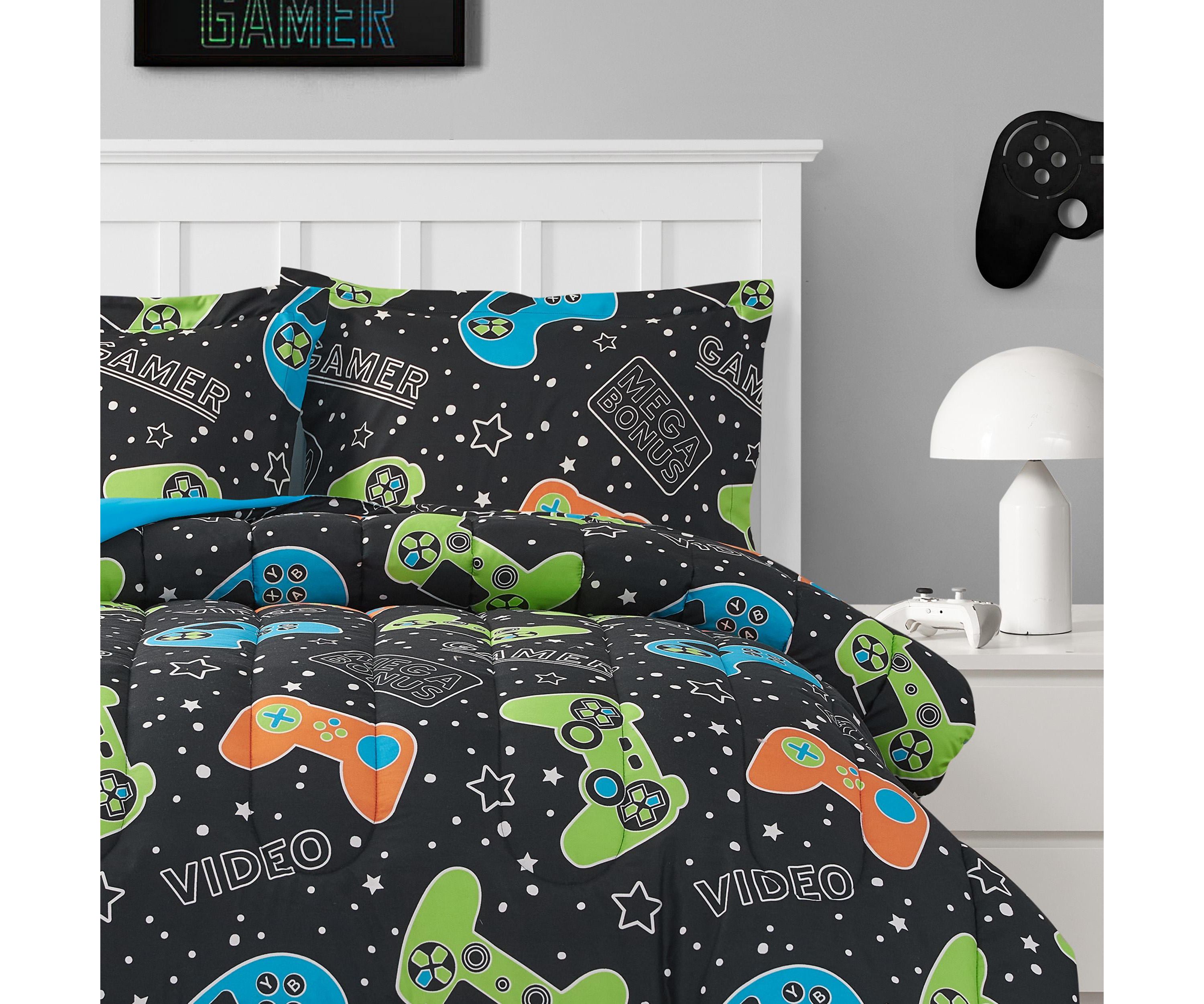 Video Gamer Set Black 2-3 Piece Ultra Soft Microfiber Comforter Set