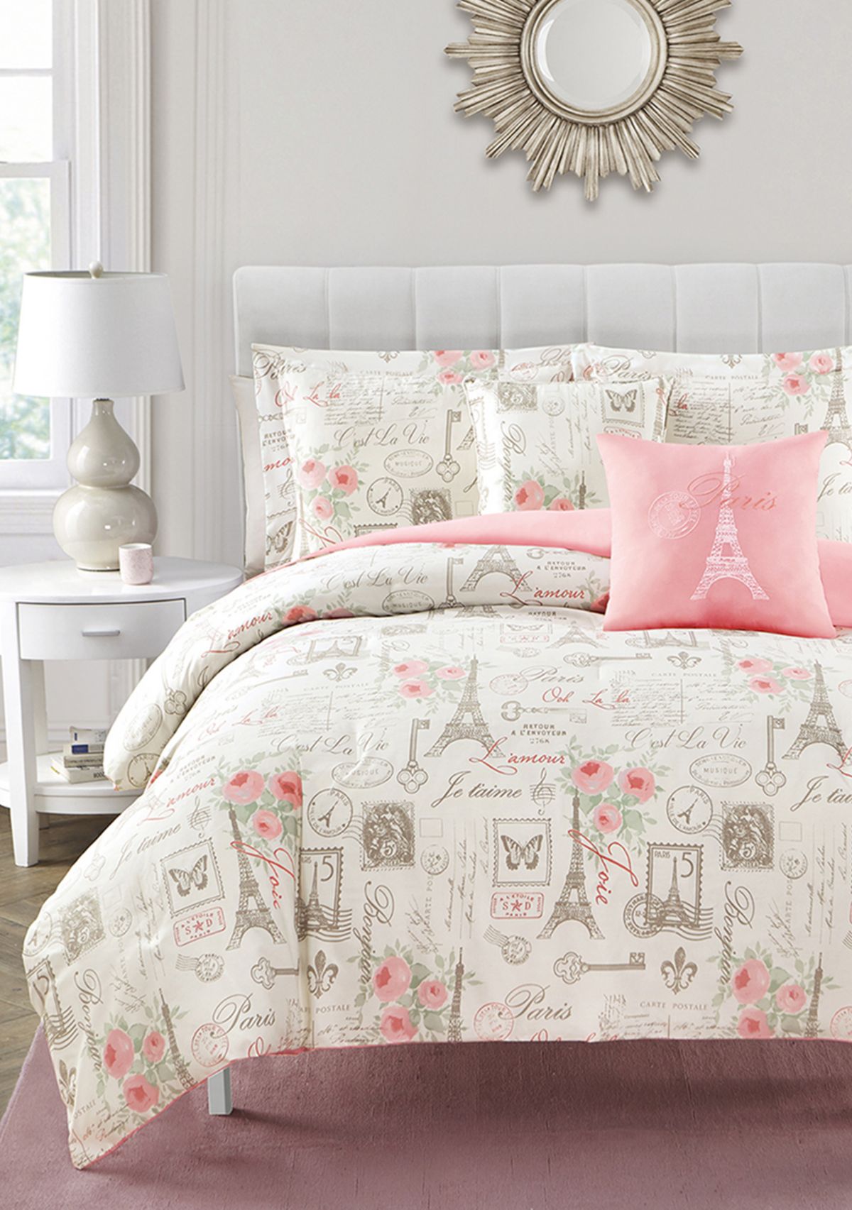 5 Piece City of Romance Comforter Set