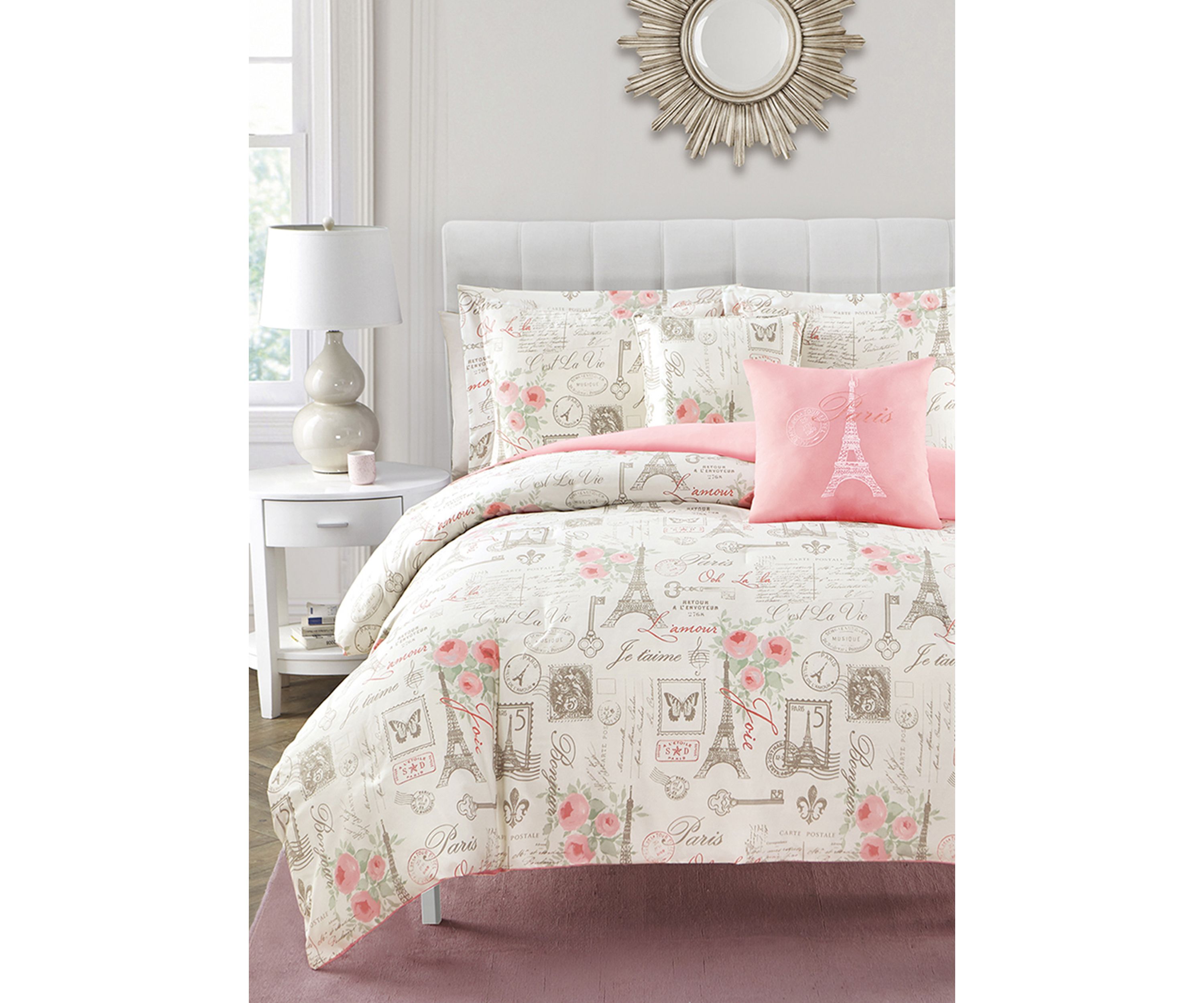 5 Piece City of Romance Comforter Set