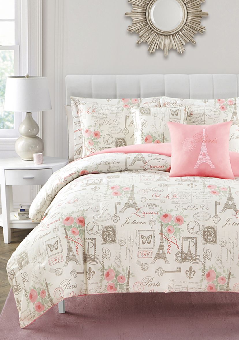 5 Piece City of Romance Comforter Set