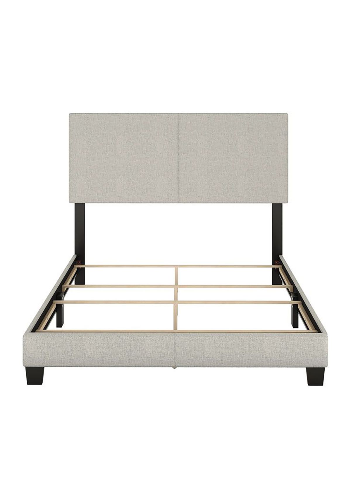 Boyd Sleep Milan Linen Upholstered Platform Bed Frame - Adjustable Headboard, Box Spring Required Storage Bed
