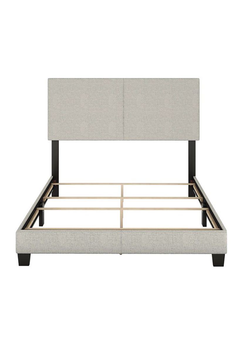 Boyd Sleep Milan Linen Upholstered Platform Bed Frame - Adjustable Headboard, Box Spring Required Storage Bed