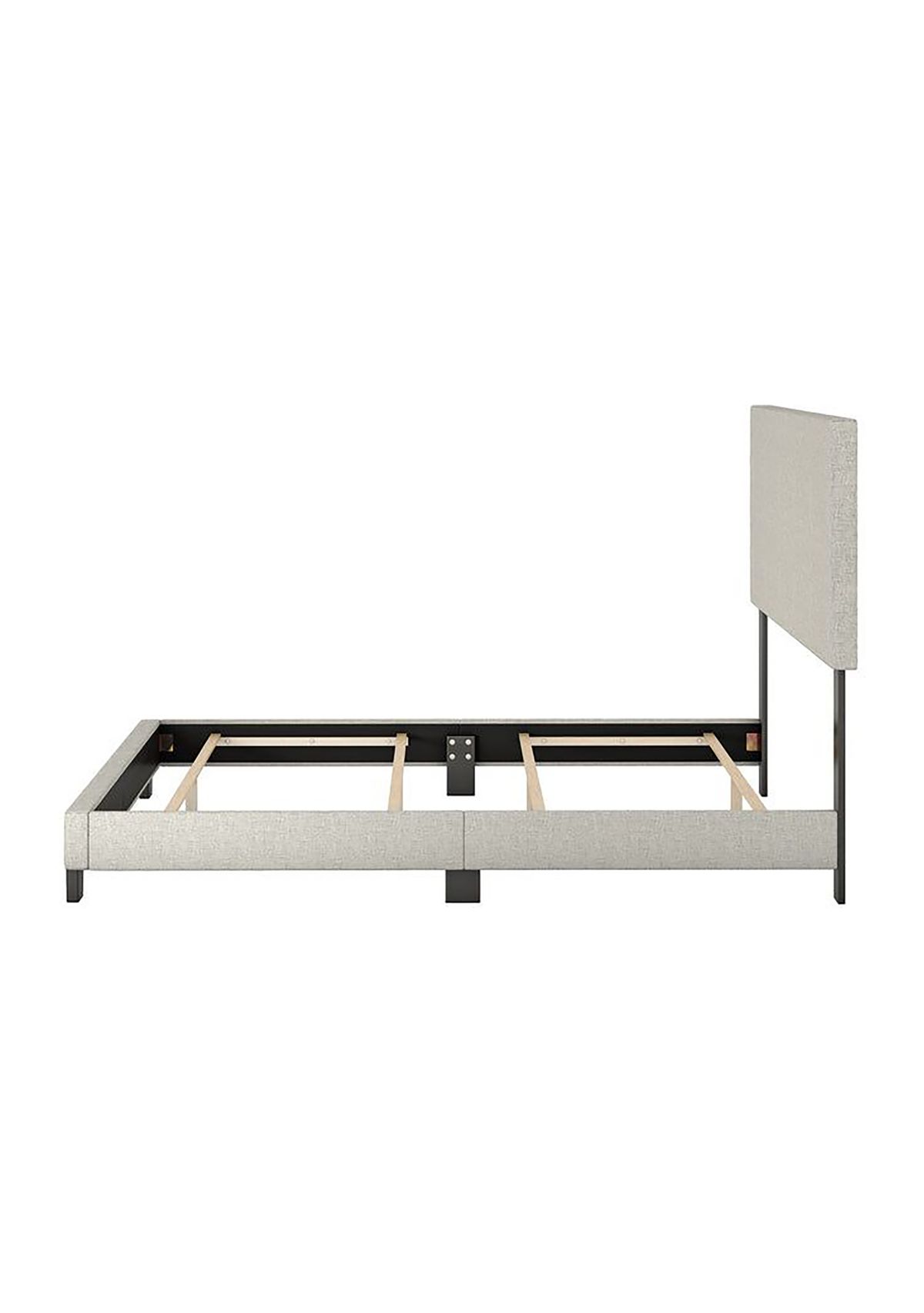 Boyd Sleep Milan Linen Upholstered Platform Bed Frame - Adjustable Headboard, Box Spring Required Storage Bed