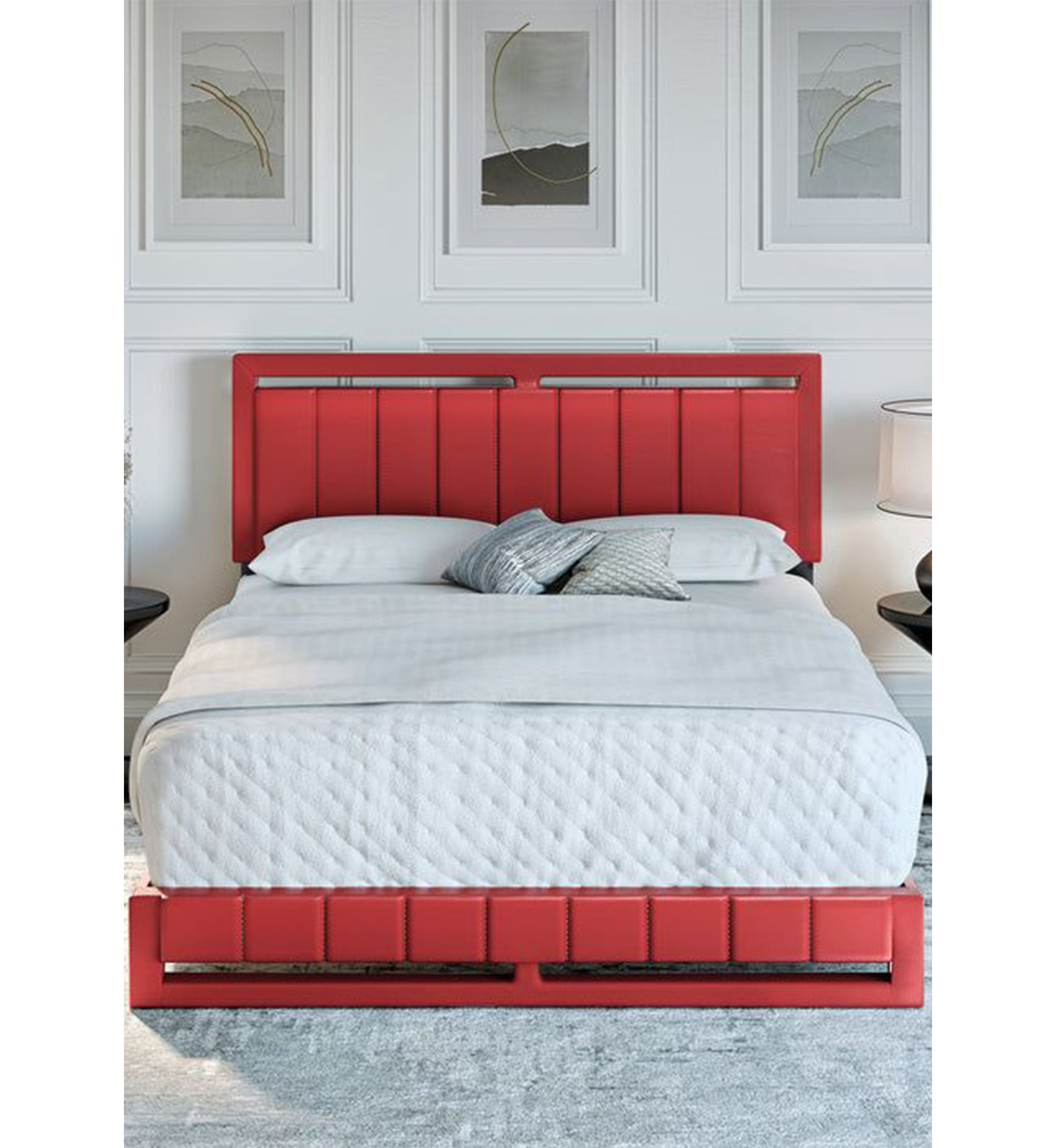 Boyd Sleep Beaumont Upholstered Platform Bed with Headboard, Mattress Foundation with Strong 14 Wood Slat Supports, No Box Spring Required