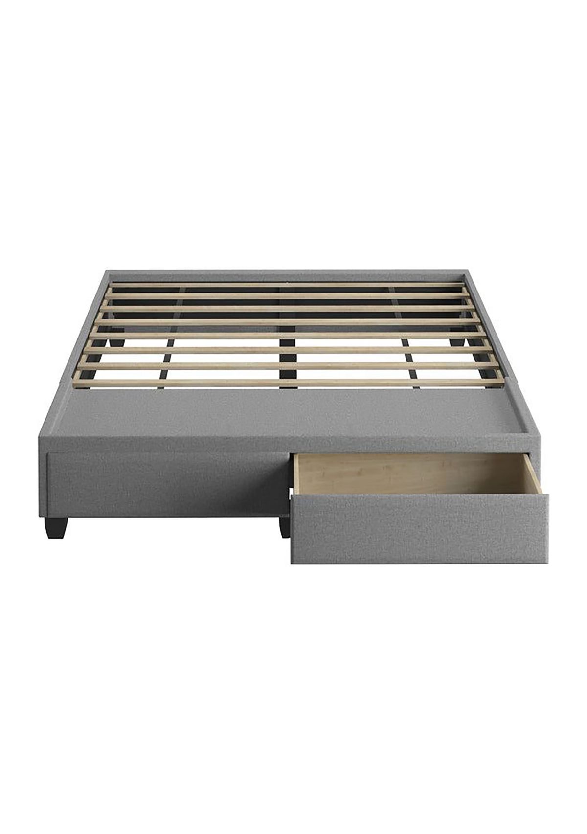 Boyd Sleep Modena Upholstered Platform Bed Frame Mattress Foundation with Dual Front Storage Drawers and Strong Wood Slat Supports: Linen