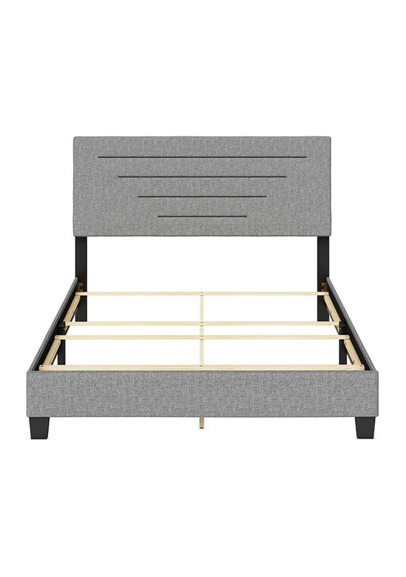 Boyd Sleep Cordoba Fully Upholstered Platform Bed Frame, 4 Wood Support Slats, Requires Box Spring