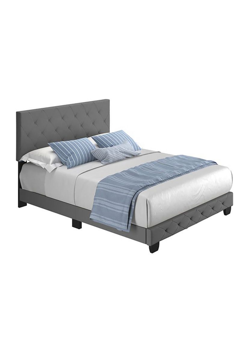 Boyd Sleep Chloe Upholstered Platform Bed with Headboard, Mattress Foundation with Strong 14 Wood Slat Supports, No Box Spring Required