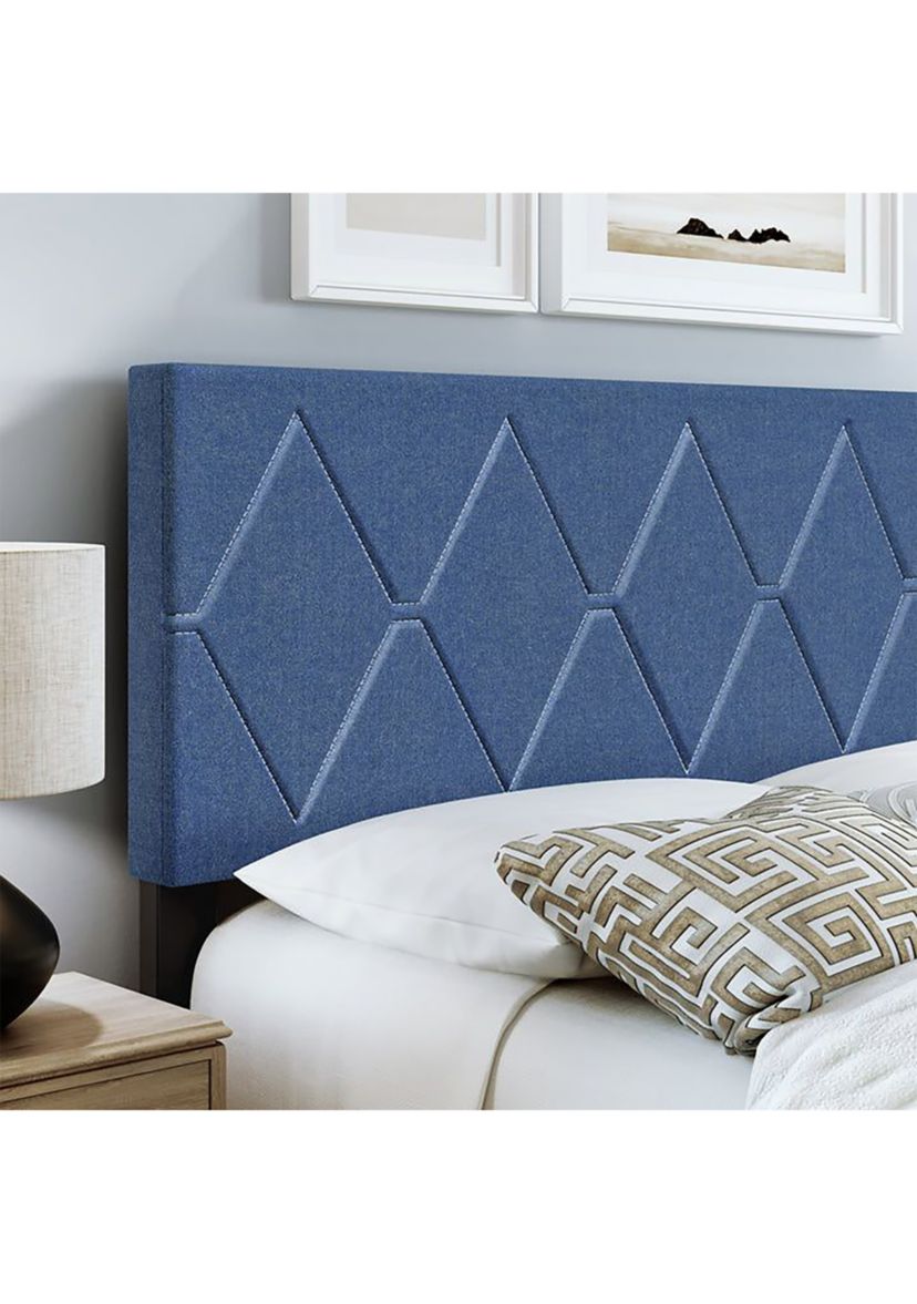 Boyd Sleep Diamond Fully Upholstered Platform Bed Frame, 4 Wood Support Slats, Requires Box Spring