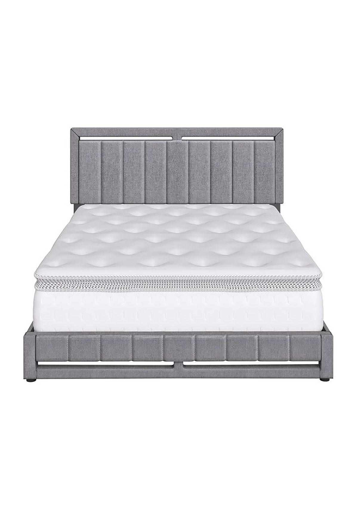 Boyd Sleep Senata Upholstered Platform Bed with Headboard, Mattress Foundation with Strong 14 Wood Slat Supports, No Box Spring Required