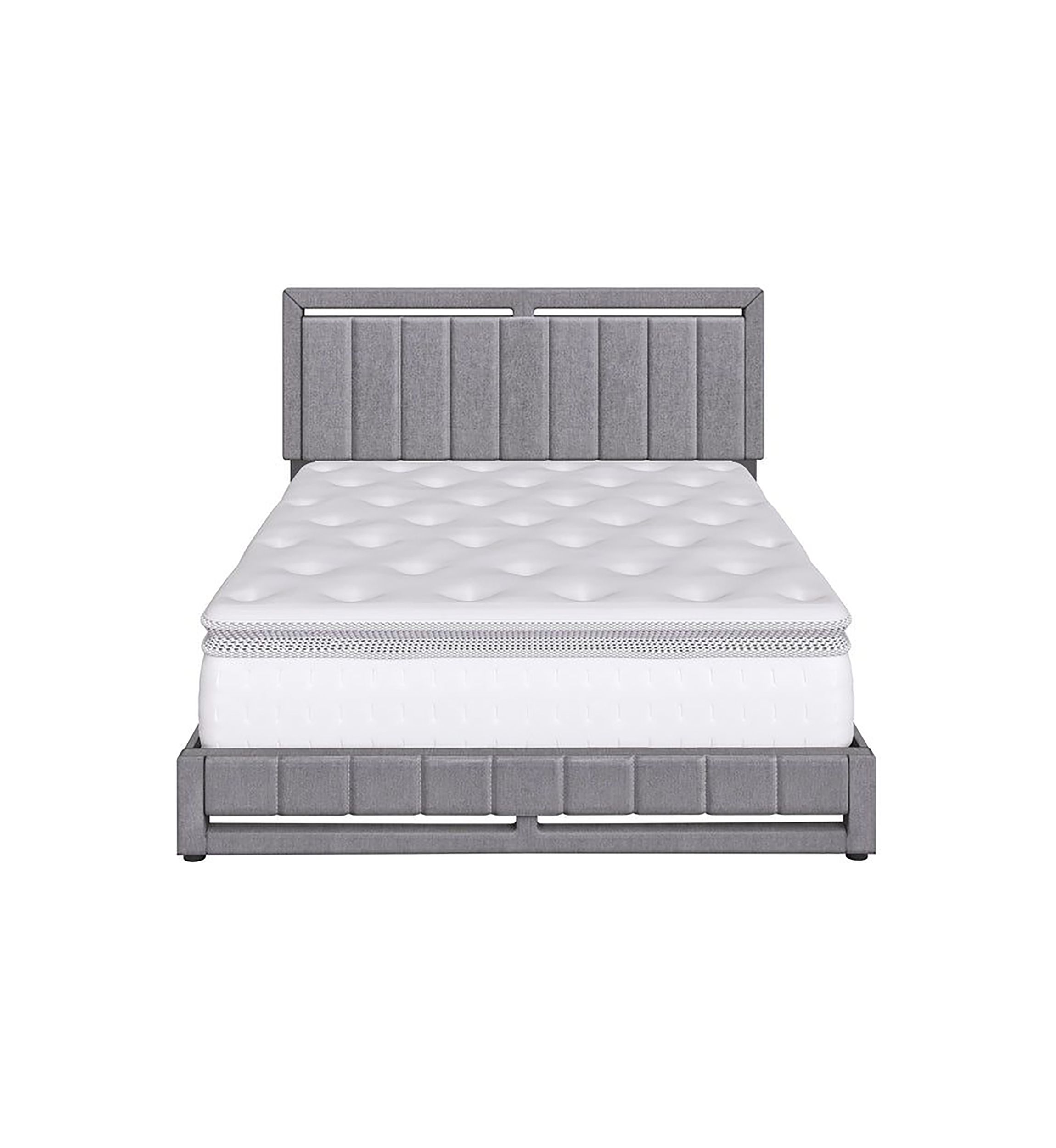 Boyd Sleep Senata Upholstered Platform Bed with Headboard, Mattress Foundation with Strong 14 Wood Slat Supports, No Box Spring Required