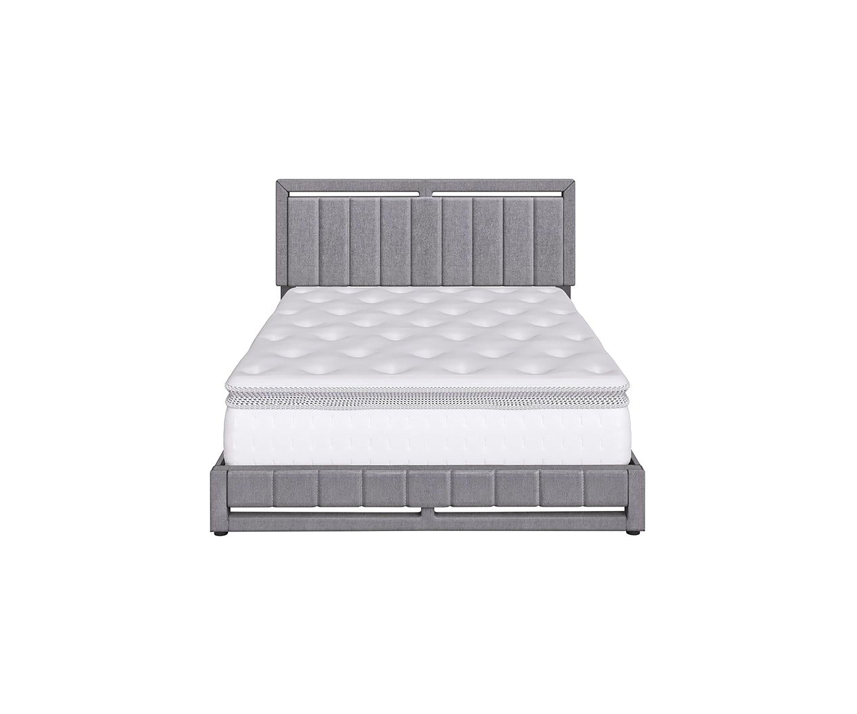 Boyd Sleep Senata Upholstered Platform Bed with Headboard, Mattress Foundation with Strong 14 Wood Slat Supports, No Box Spring Required