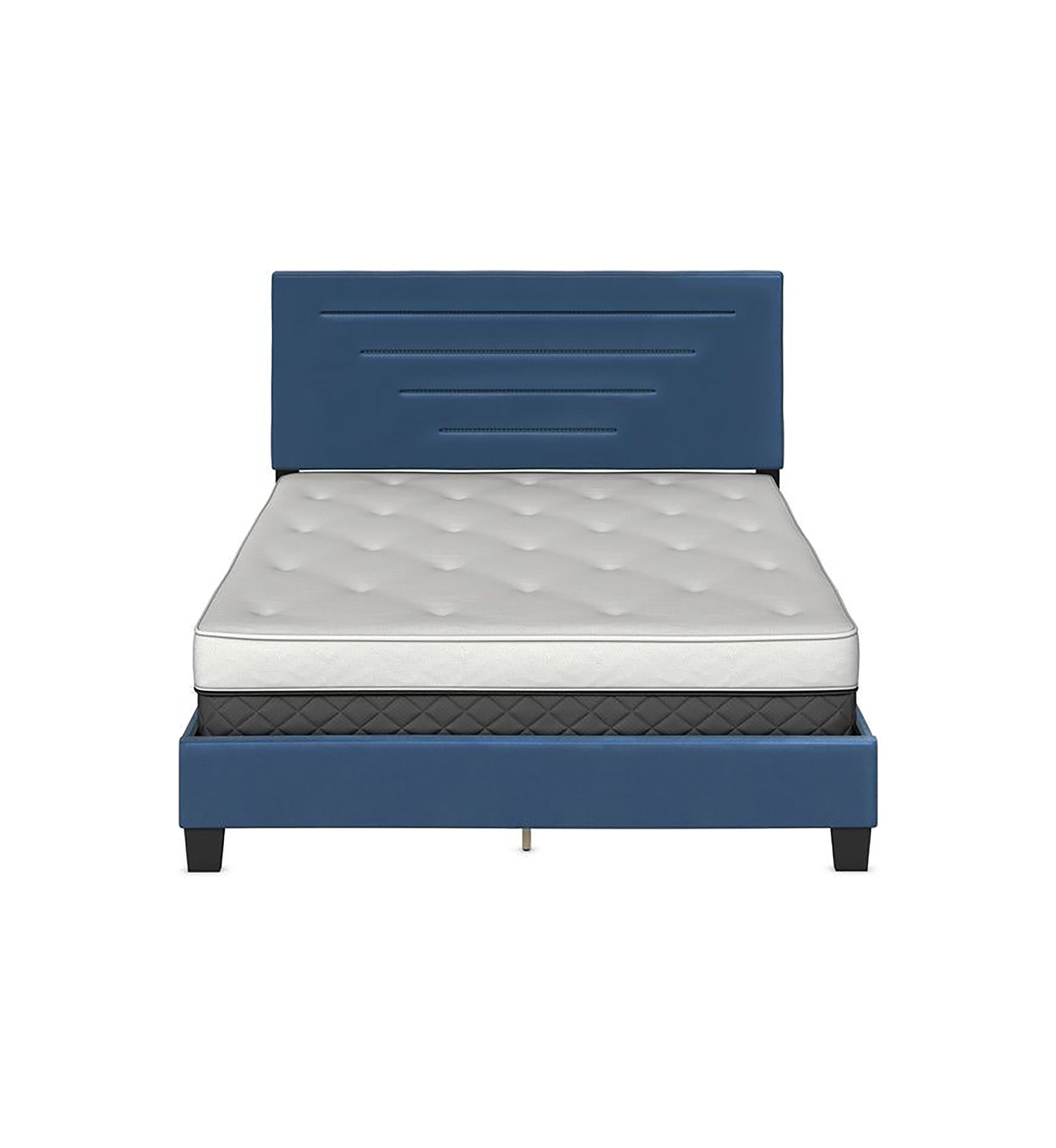 Boyd Sleep Luxembourg Fully Upholstered Platform Bed Frame, 4 Wood Support Slats, Requires Box Spring