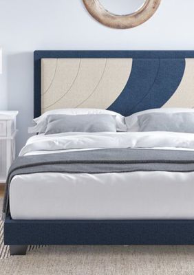 Boyd Sleep Sail Away Upholstered Platform Bed with Headboard, Mattress Foundation with Strong 14 Wood Slat Supports, No Box Spring Required