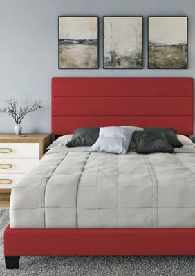 Boyd Sleep Piedmont Upholstered Platform Bed with Headboard, Mattress Foundation with Strong 13 Wood Slat Supports, No Box Spring Required