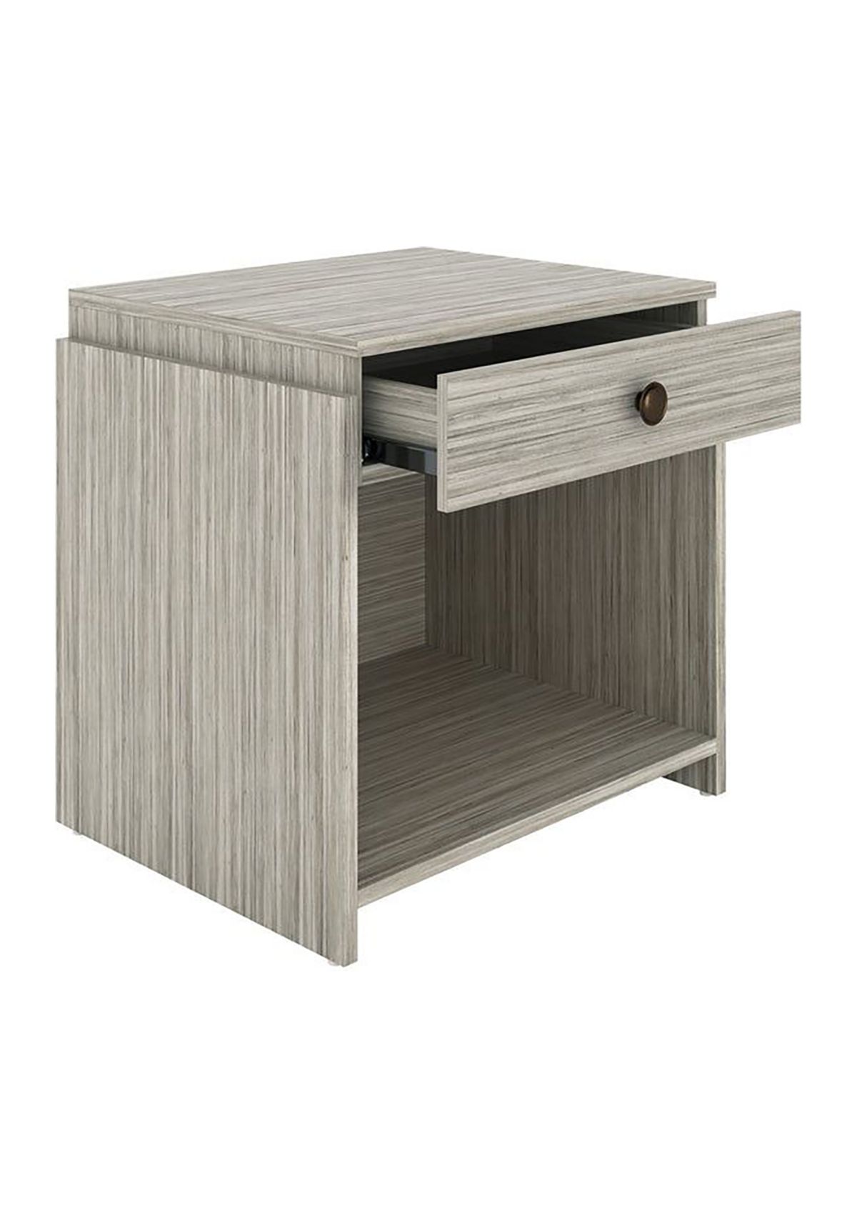 Boyd Sleep Bedroom Nightstand Bedside Table: Sydney Single Drawer Storage with Open Shelving