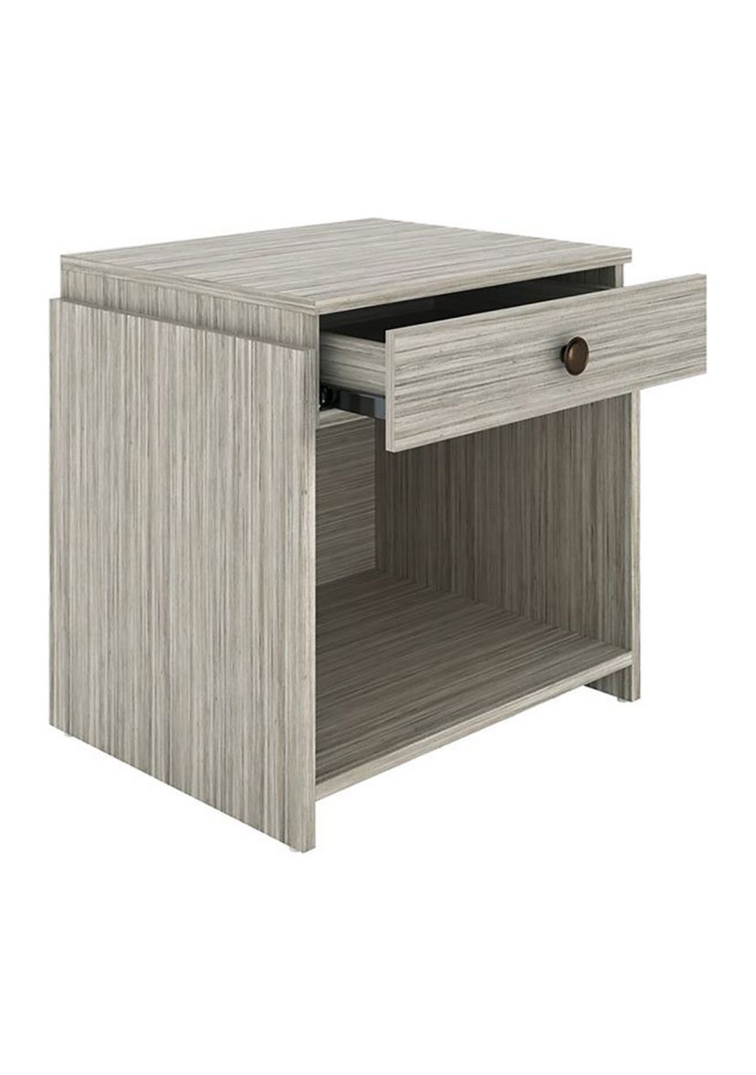 Boyd Sleep Bedroom Nightstand Bedside Table: Sydney Single Drawer Storage with Open Shelving