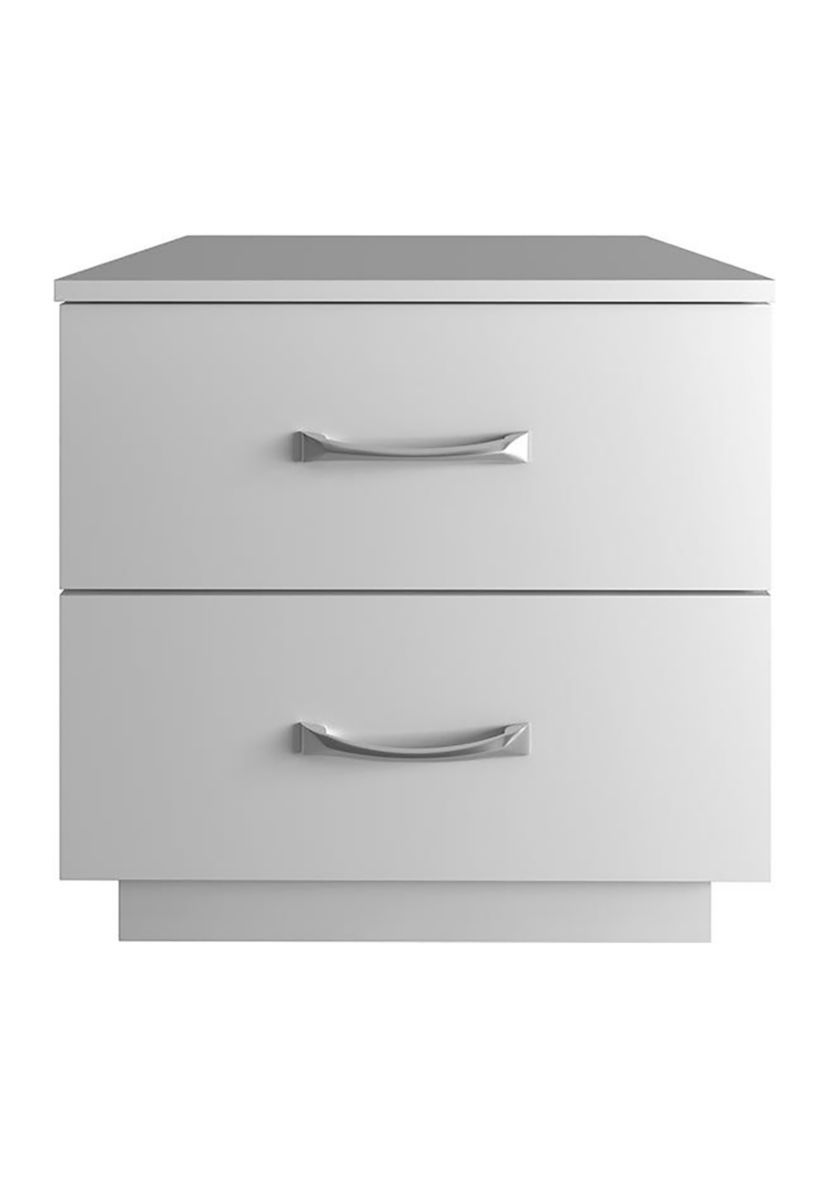 Boyd Sleep Bedroom Nightstand Bedside Table: Hamilton Two Drawer Storage with Pedestal Base