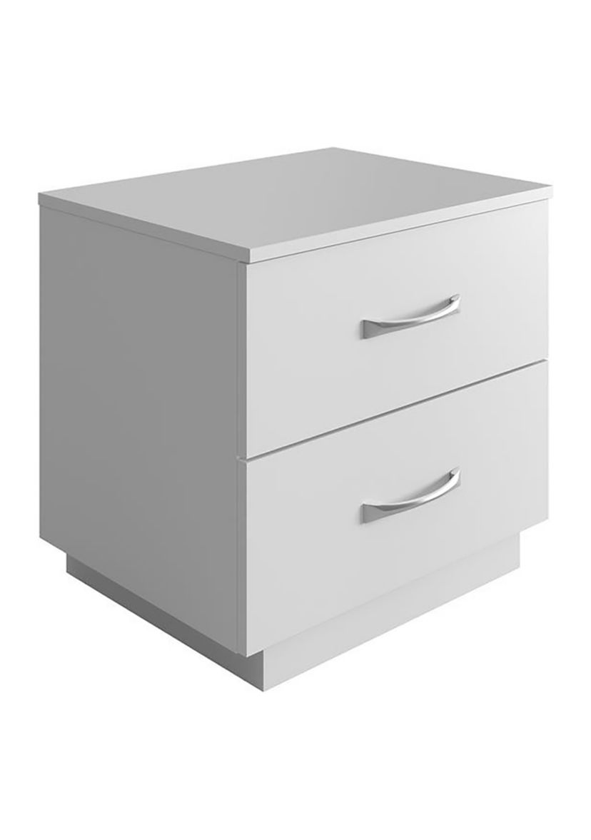 Boyd Sleep Bedroom Nightstand Bedside Table: Hamilton Two Drawer Storage with Pedestal Base