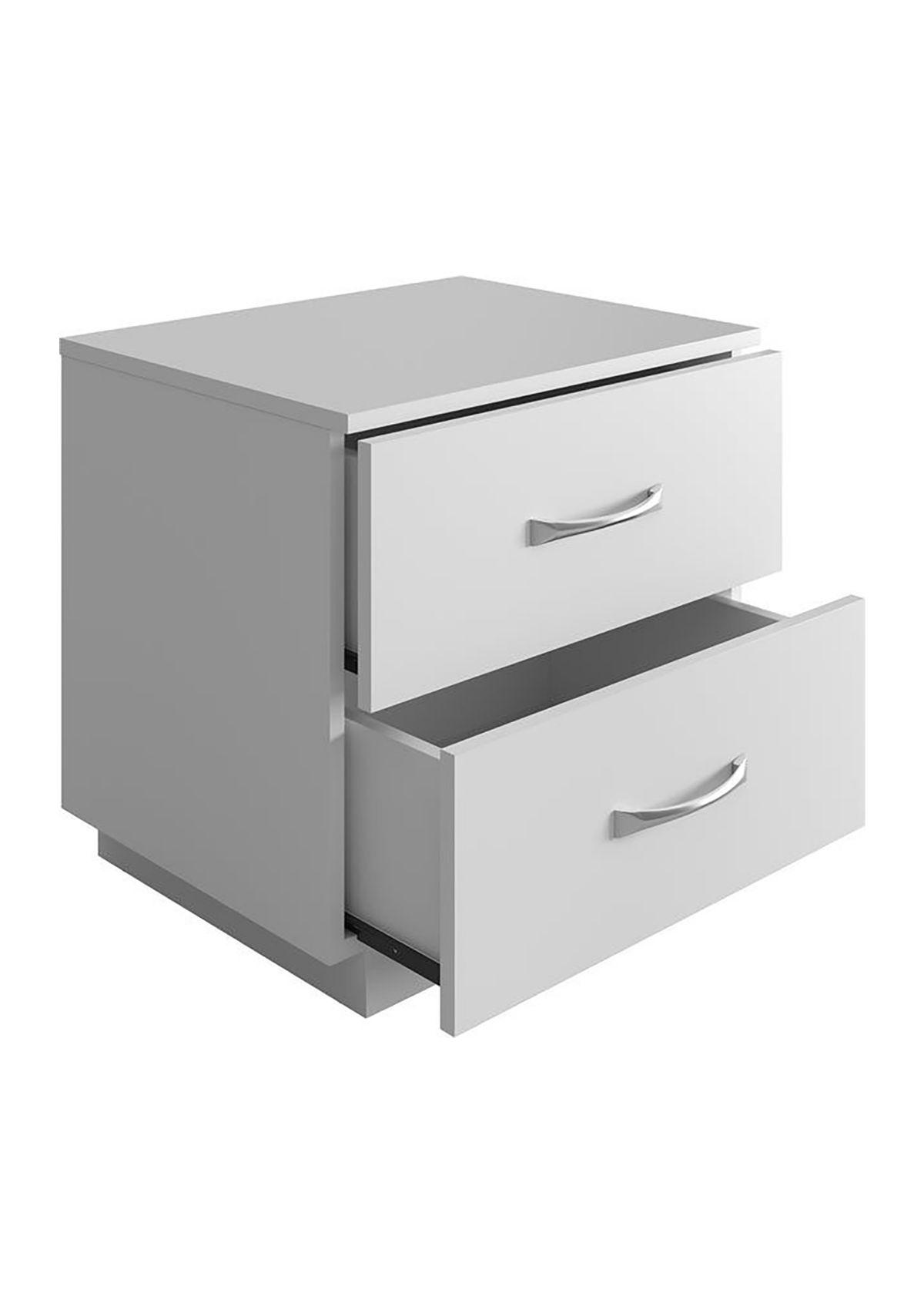 Boyd Sleep Bedroom Nightstand Bedside Table: Hamilton Two Drawer Storage with Pedestal Base