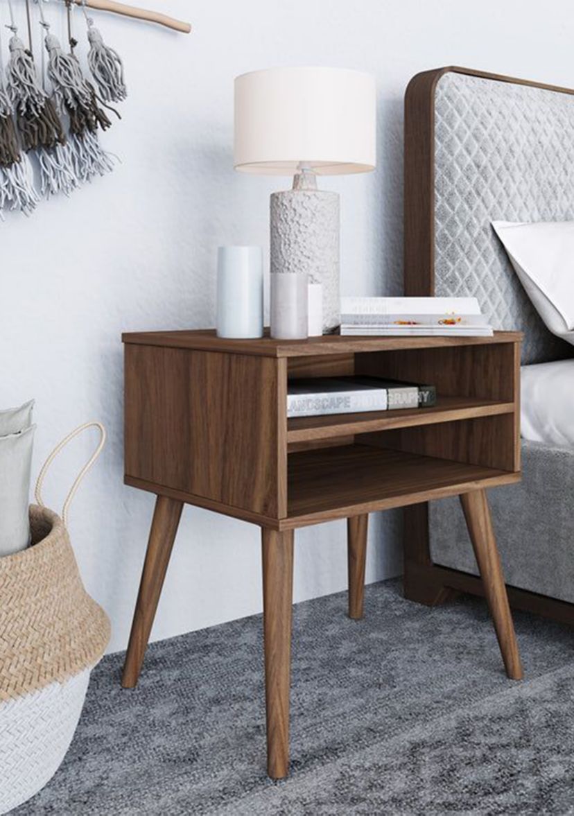 Ragusa Mid-Century Modern Two Shelf Nightstand by Boyd Sleep