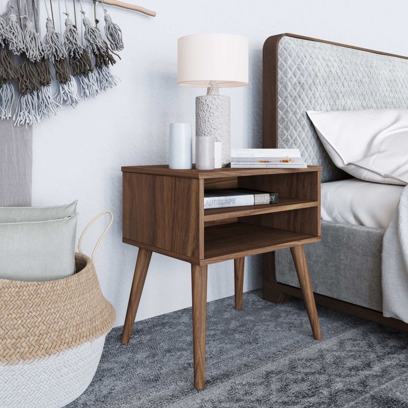 Ragusa Mid-Century Modern Two Shelf Nightstand by Boyd Sleep