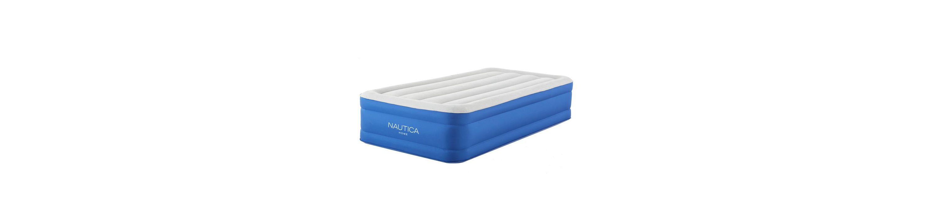 Nautica Home Plushaire Air Mattress with Pillow Top - Built-in Pump, Vertical Beams Construction, DuraTex Puncture-Resistant Vinyl, Anti-Leak System, Supports 700 lbs