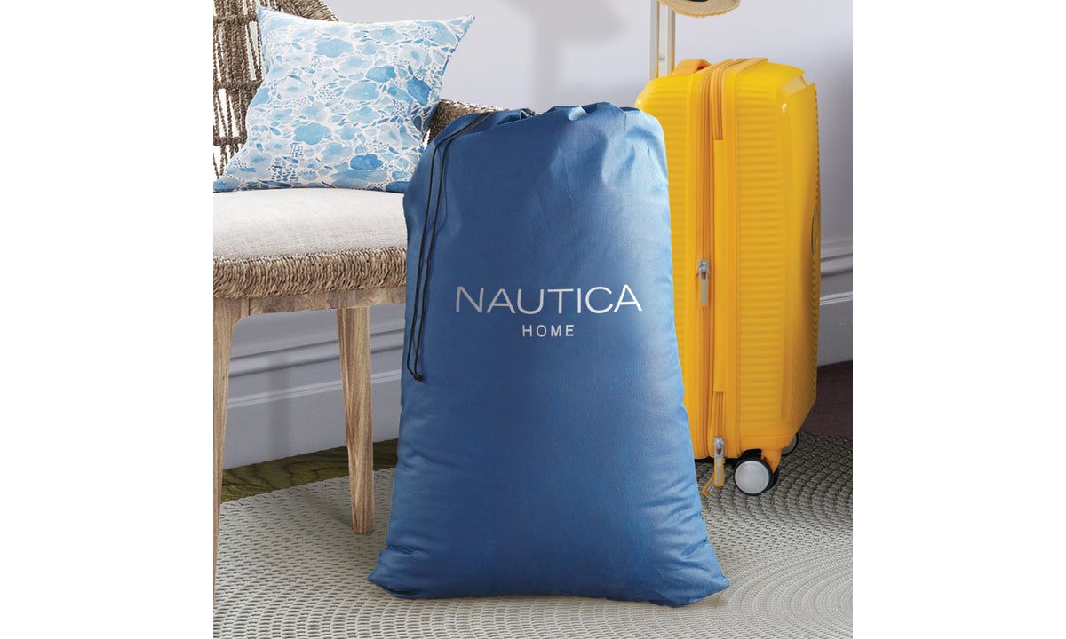 Nautica Home Plushaire Air Mattress with Pillow Top - Built-in Pump, Vertical Beams Construction, DuraTex Puncture-Resistant Vinyl, Anti-Leak System, Supports 700 lbs, Queen Size