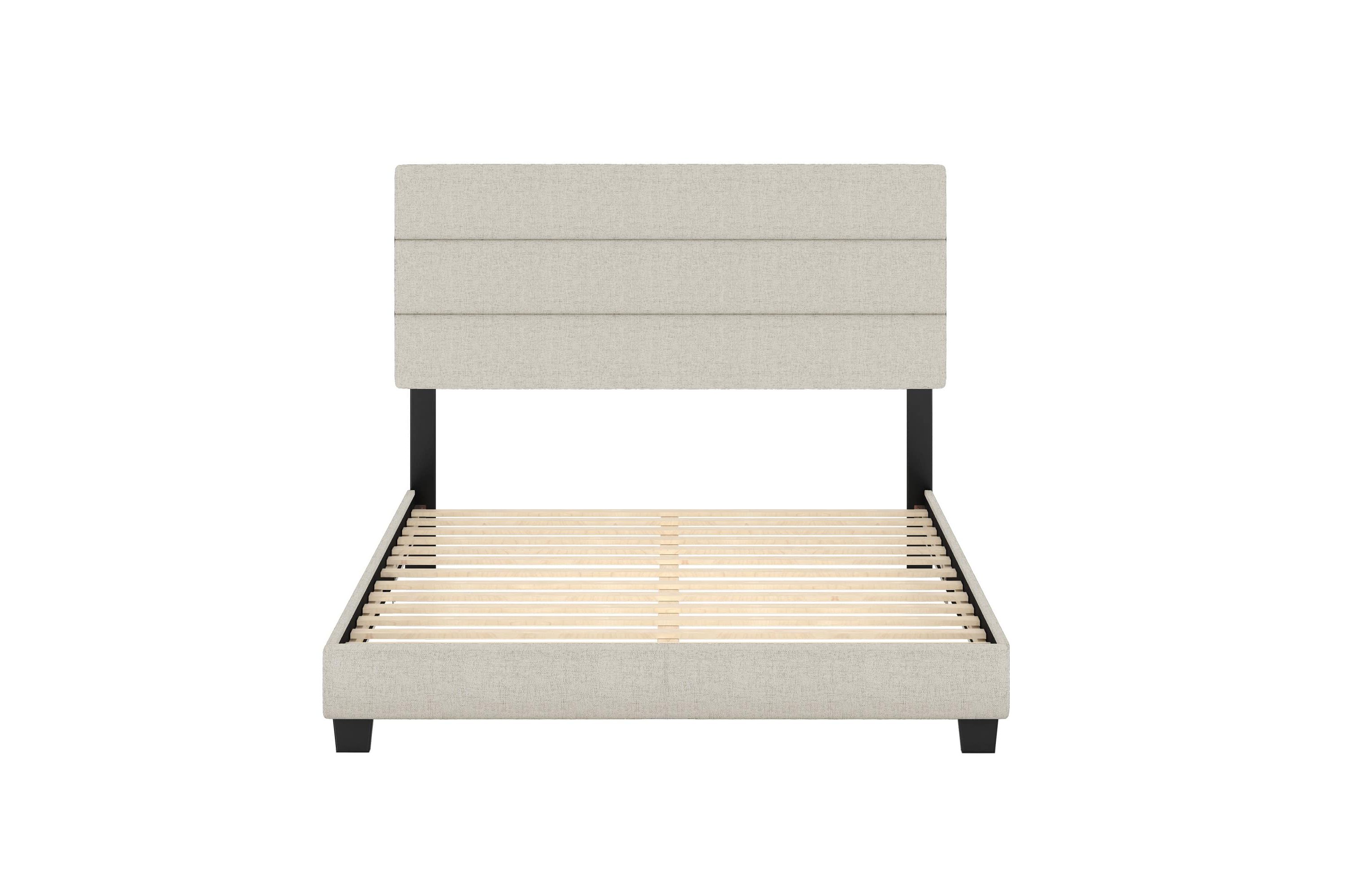 Boyd Sleep Sicily Upholstered Platform Bed with Headboard, Mattress Foundation with Strong 13 Wood Slat Supports, No Box Spring Required